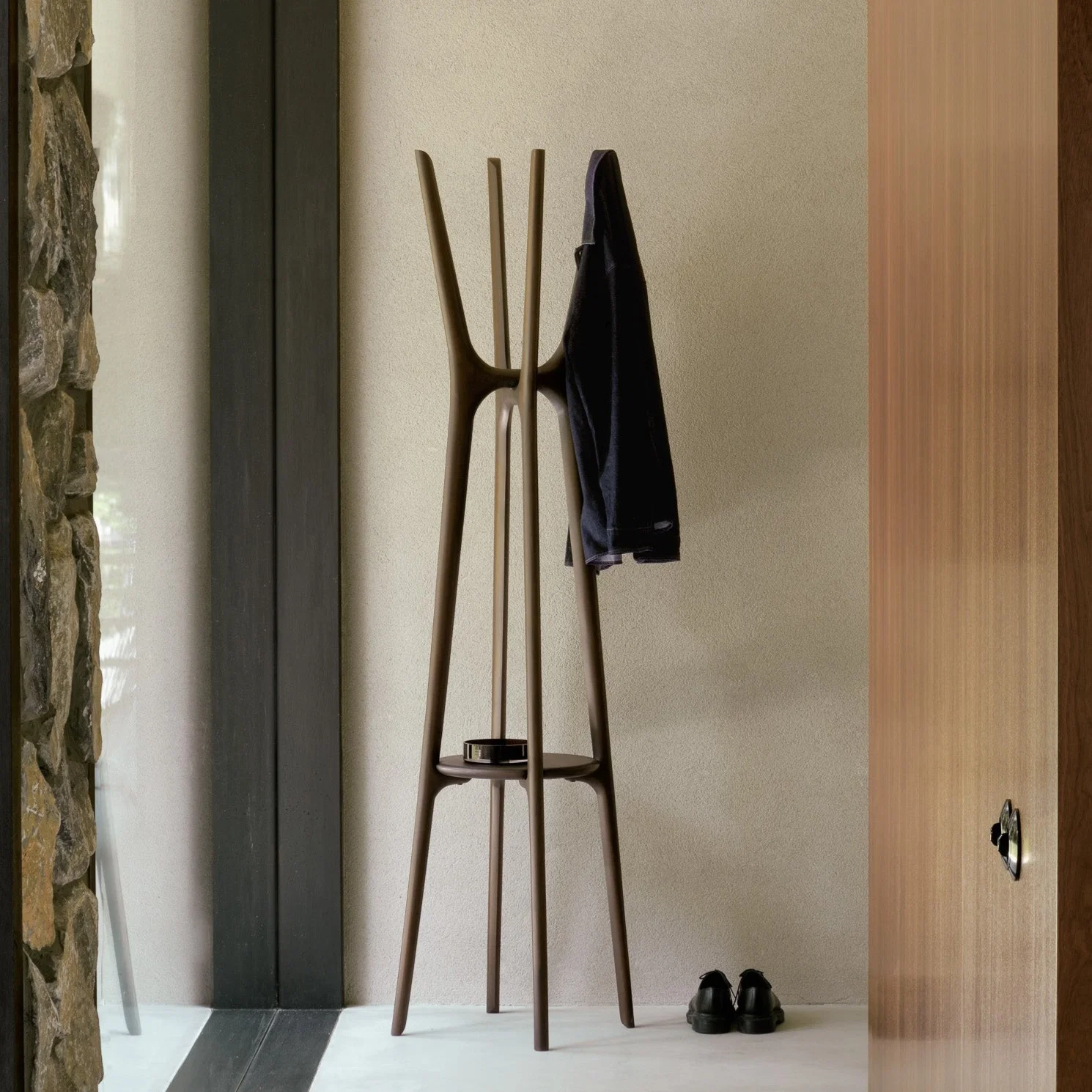 Carefully Designed Pi Coat Stand Dark Brown Practical