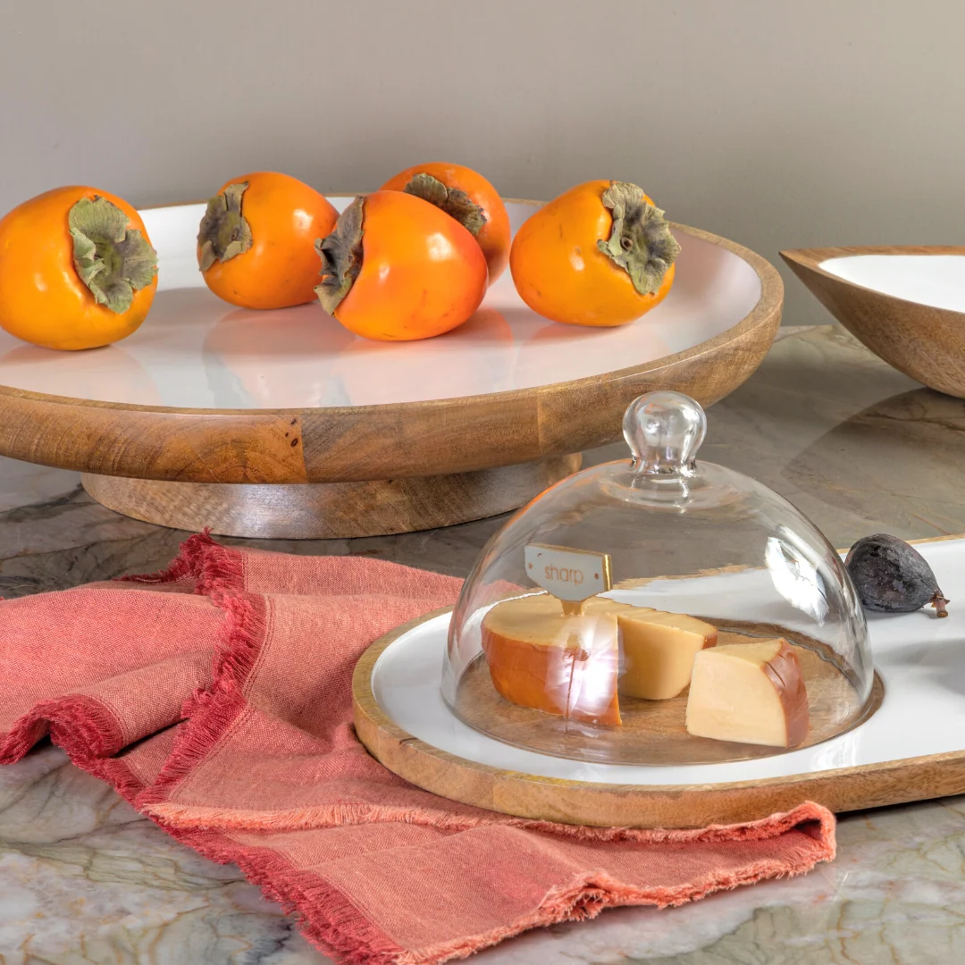 Comfortable Madras Classic Footed Platter Convenient