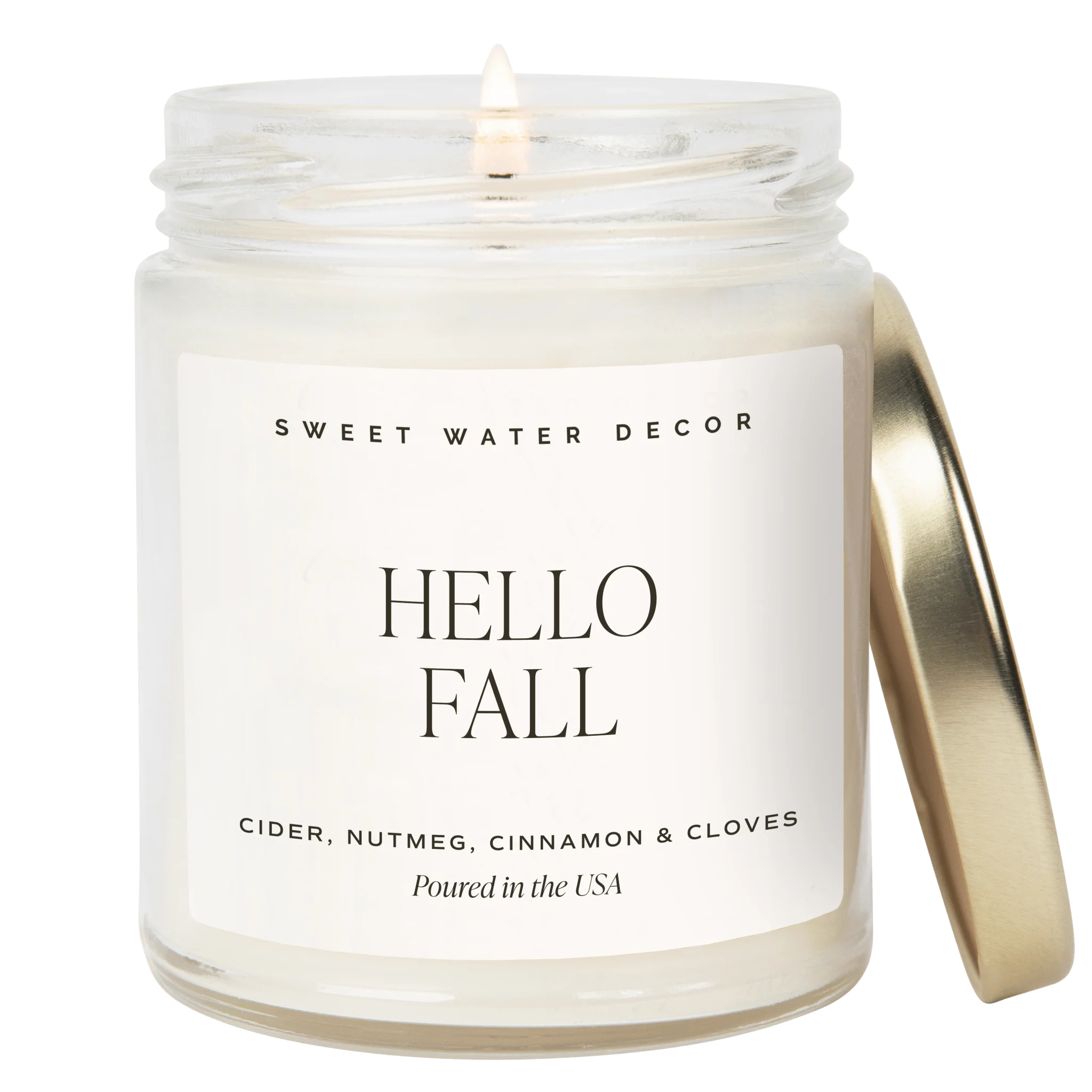 Convenient Hello Fall Soy Candle – Clear Jar – 9 oz Easy-to-Use