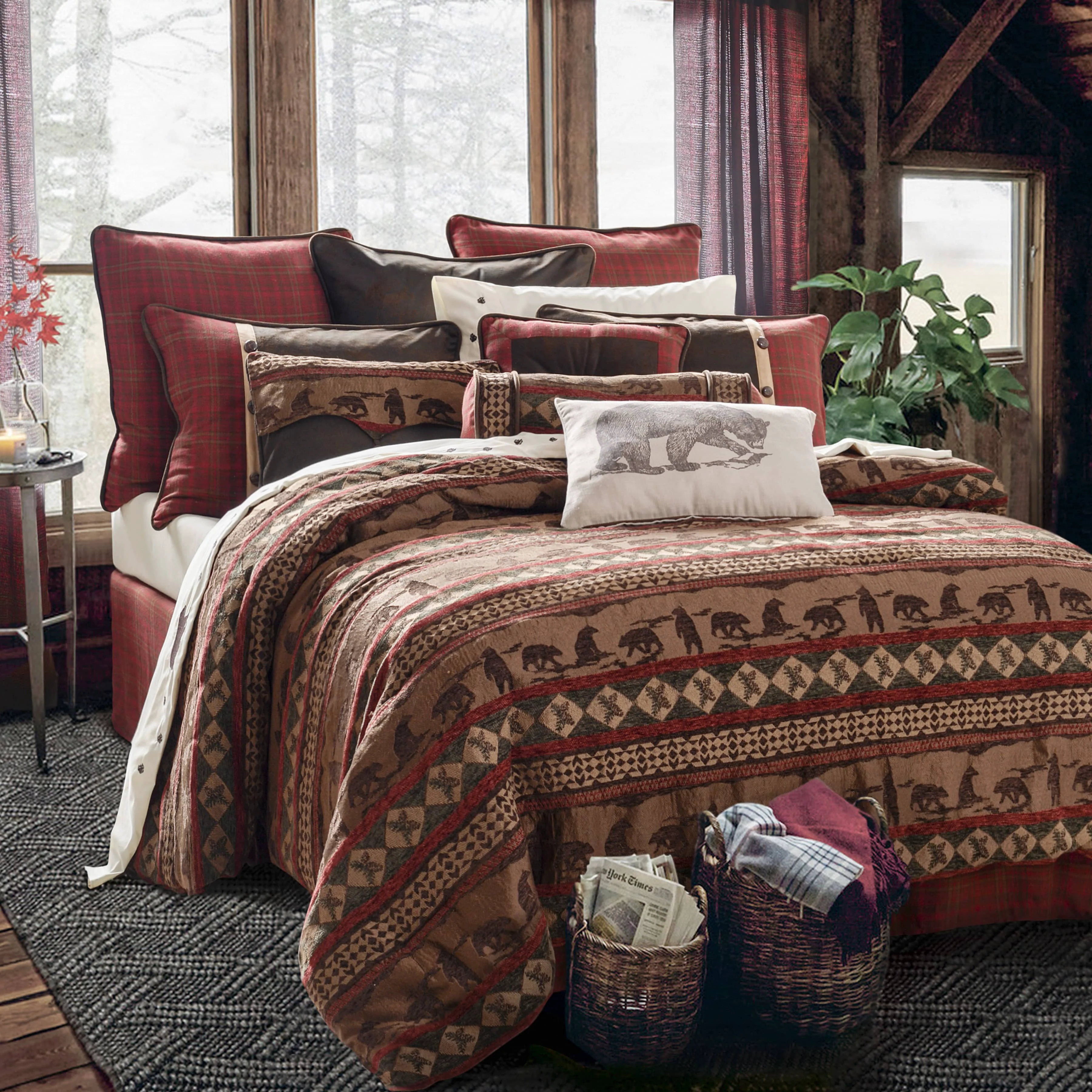 High-End Cascade Lodge Comforter Set 4 Pc Traditional