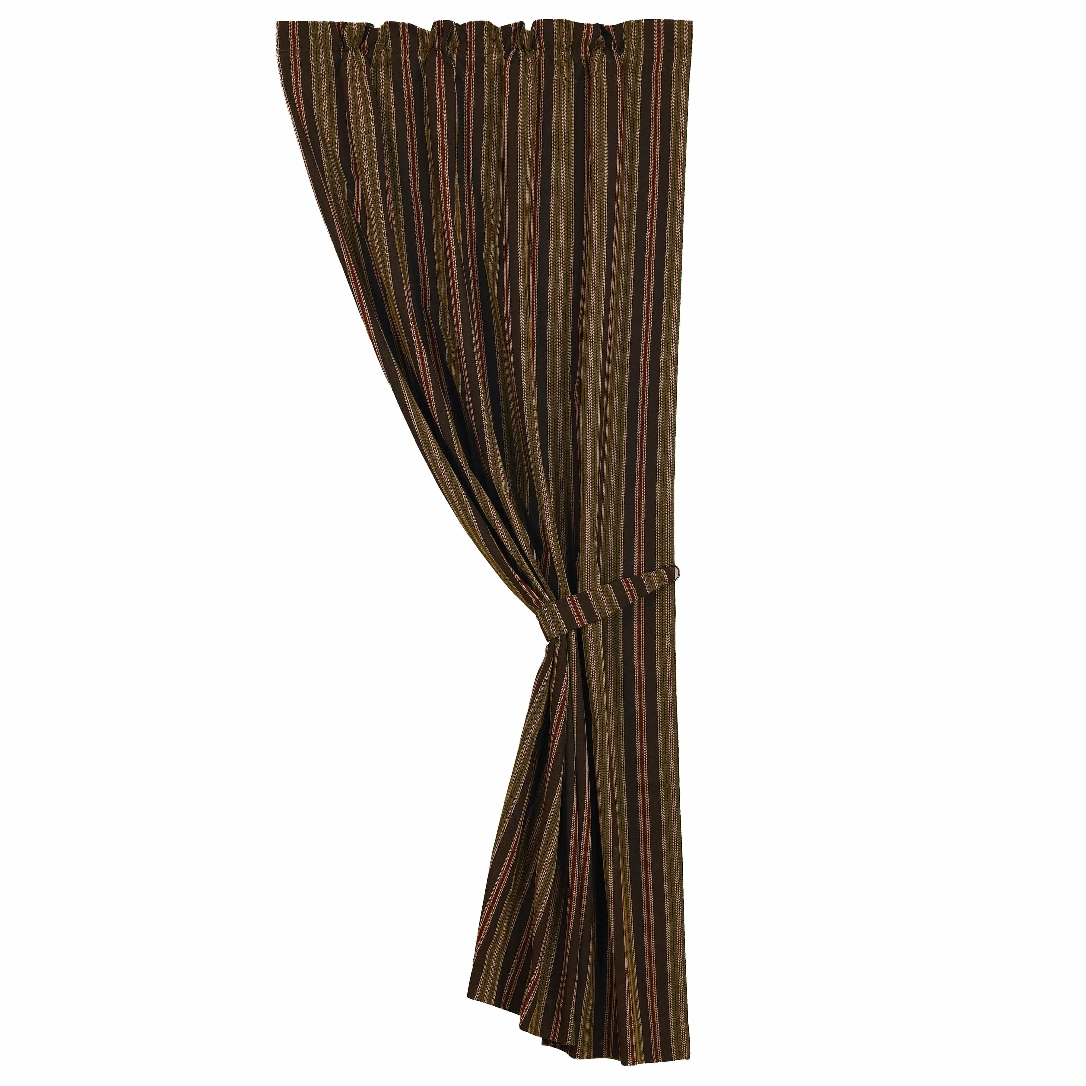 Versatile Wilderness Ridge Red amp Chocolate Striped Curtain Comfortable