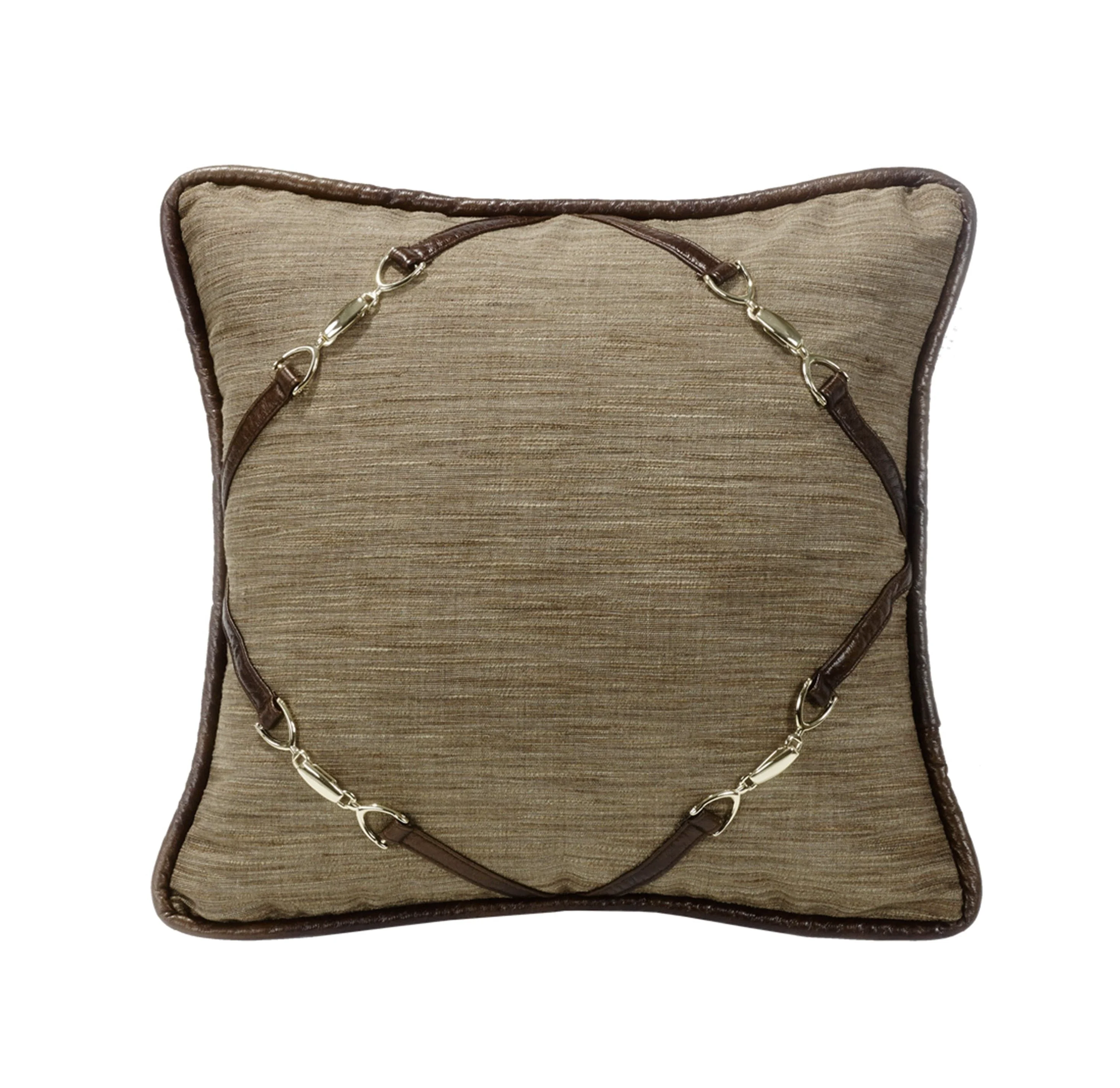 Versatile Highland Lodge Buckle Cornered Throw Pillow Recyclable