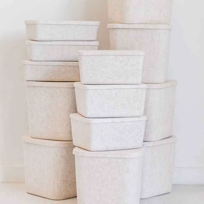 High-End The Sculpted Bin – Wide with Lid Set of 3 Fashionable