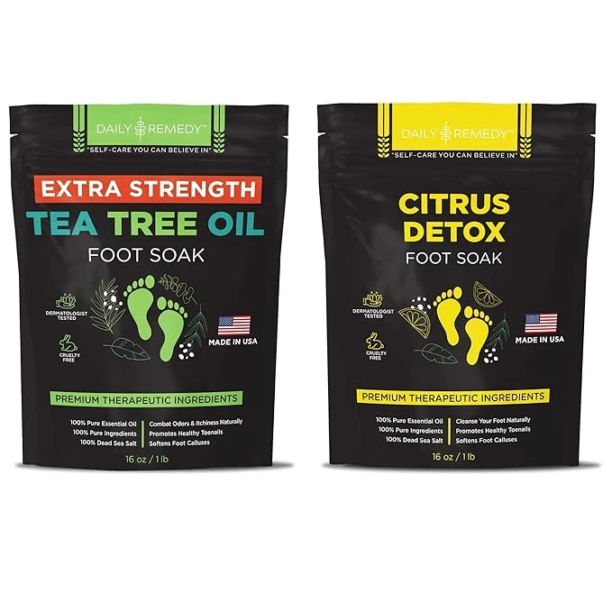 Powerful DAILY REMEDY EXTRA STRENGTH Tea Tree Oil Citrus Detox Foot Soak Set Trusted