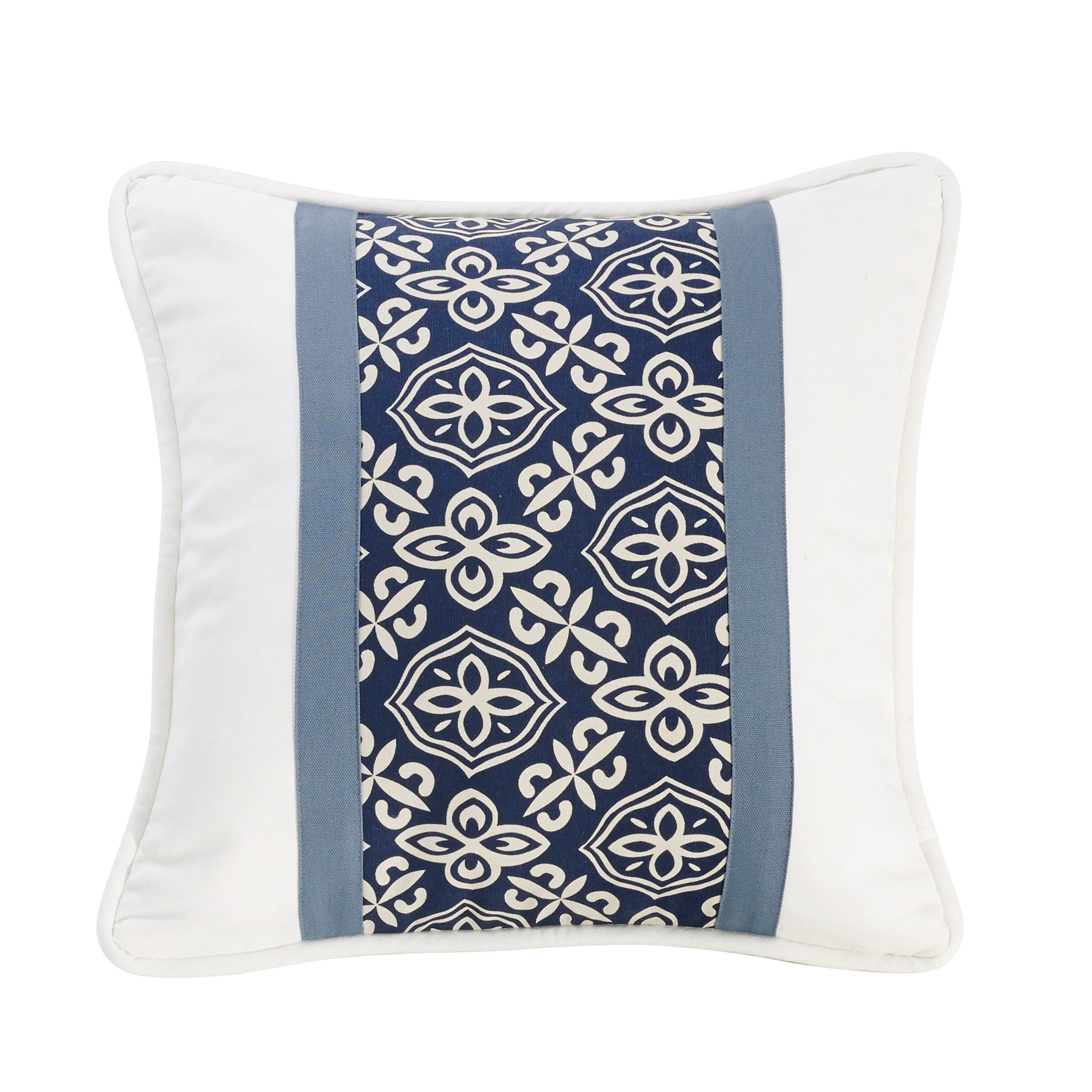 Modern Pieced Printed Stripe Detailed Pillow Pure
