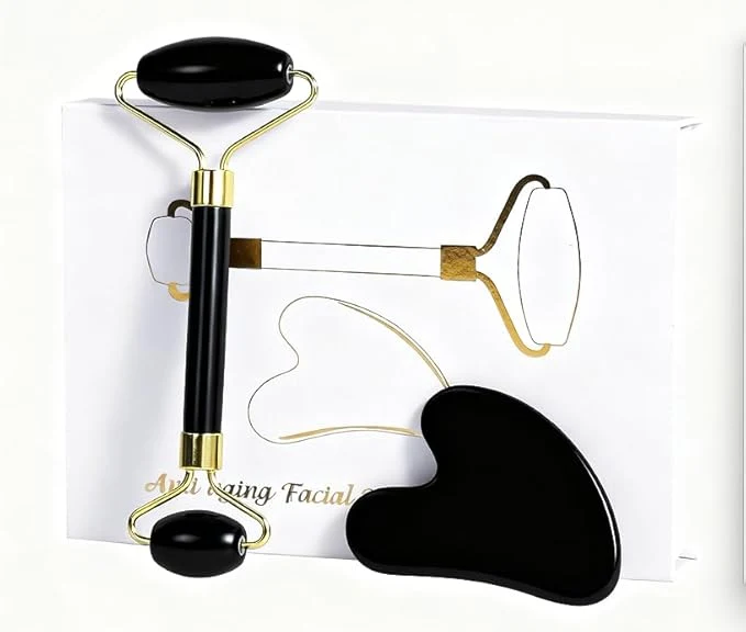 Luxury Jade Roller Gua Sha Tools – Nature Gua Sha Facial Tool Skin Tightening Face Expertly Made