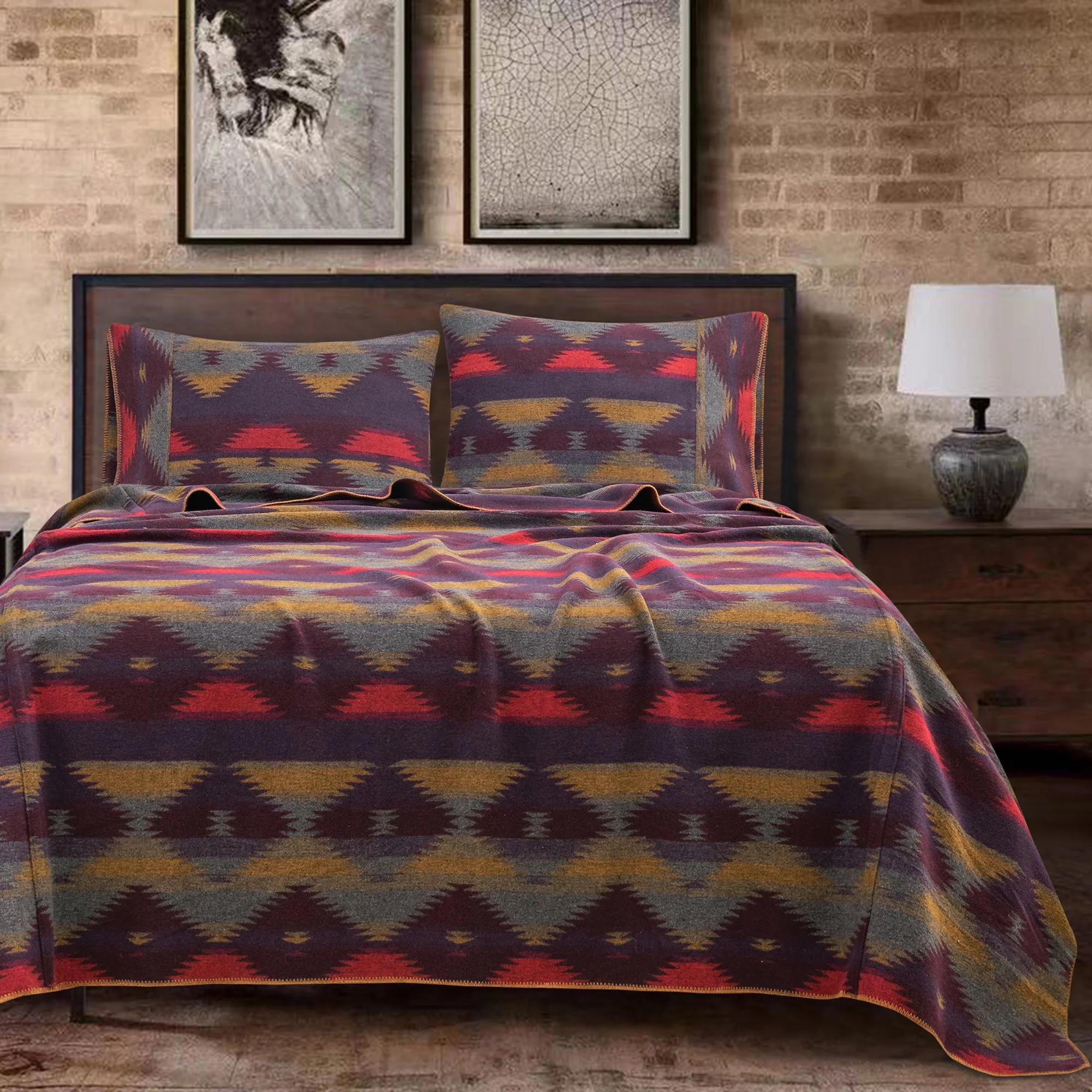 Effective Gila Wool Blend Blanket Set 2 Pc Luxury