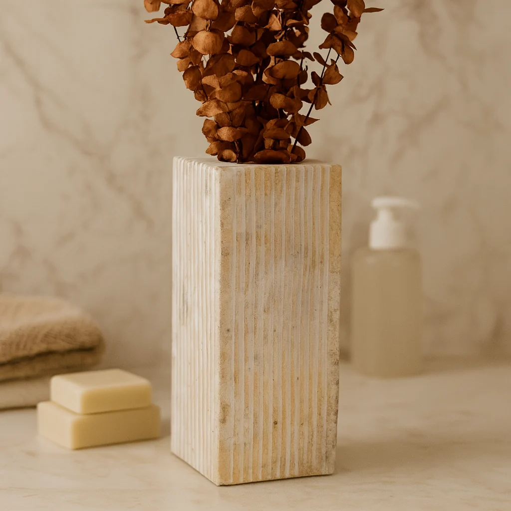 Fashionable Ataca Marble Ribbed Vase User-Friendly