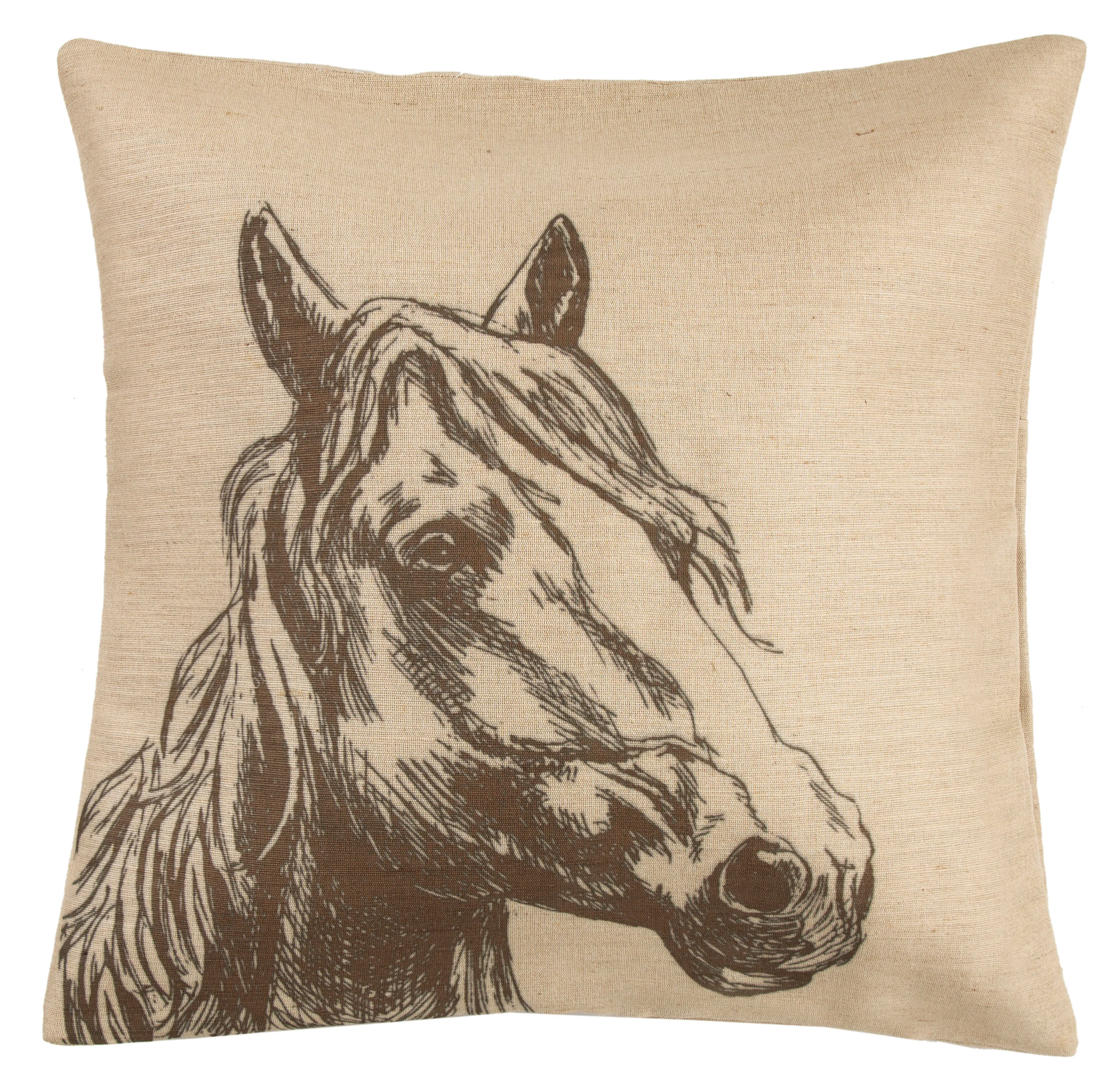 Quality Burlap Horse Head Throw Pillow Long-Lasting