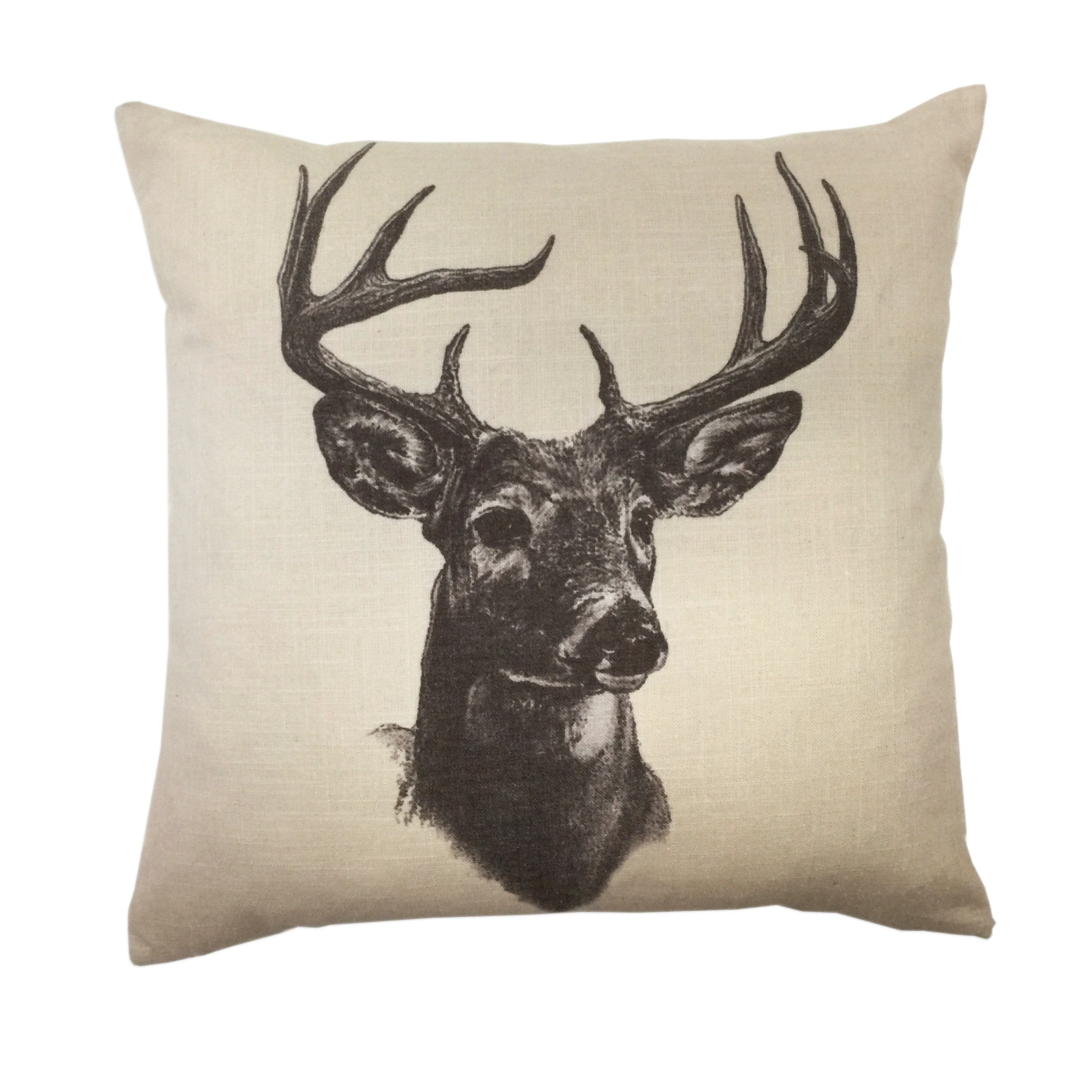 Innovative Whitetail Deer Linen Print Throw Pillow Fast