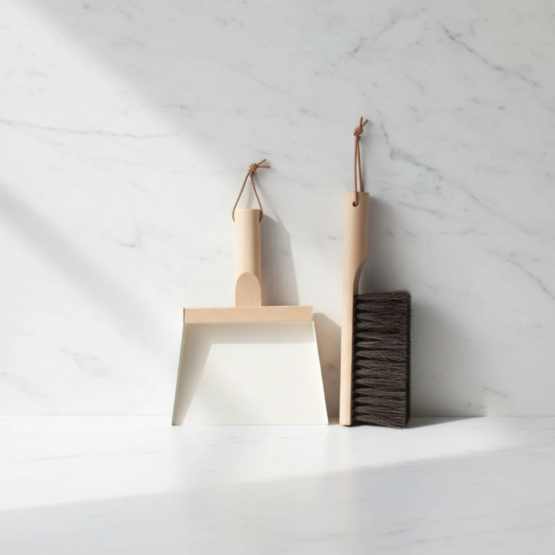 Long-Lasting Andree Jardin quot Mr amp Mrs Clynk quot Cream Hand Brush Dustpan and Wall Hooks First-Class