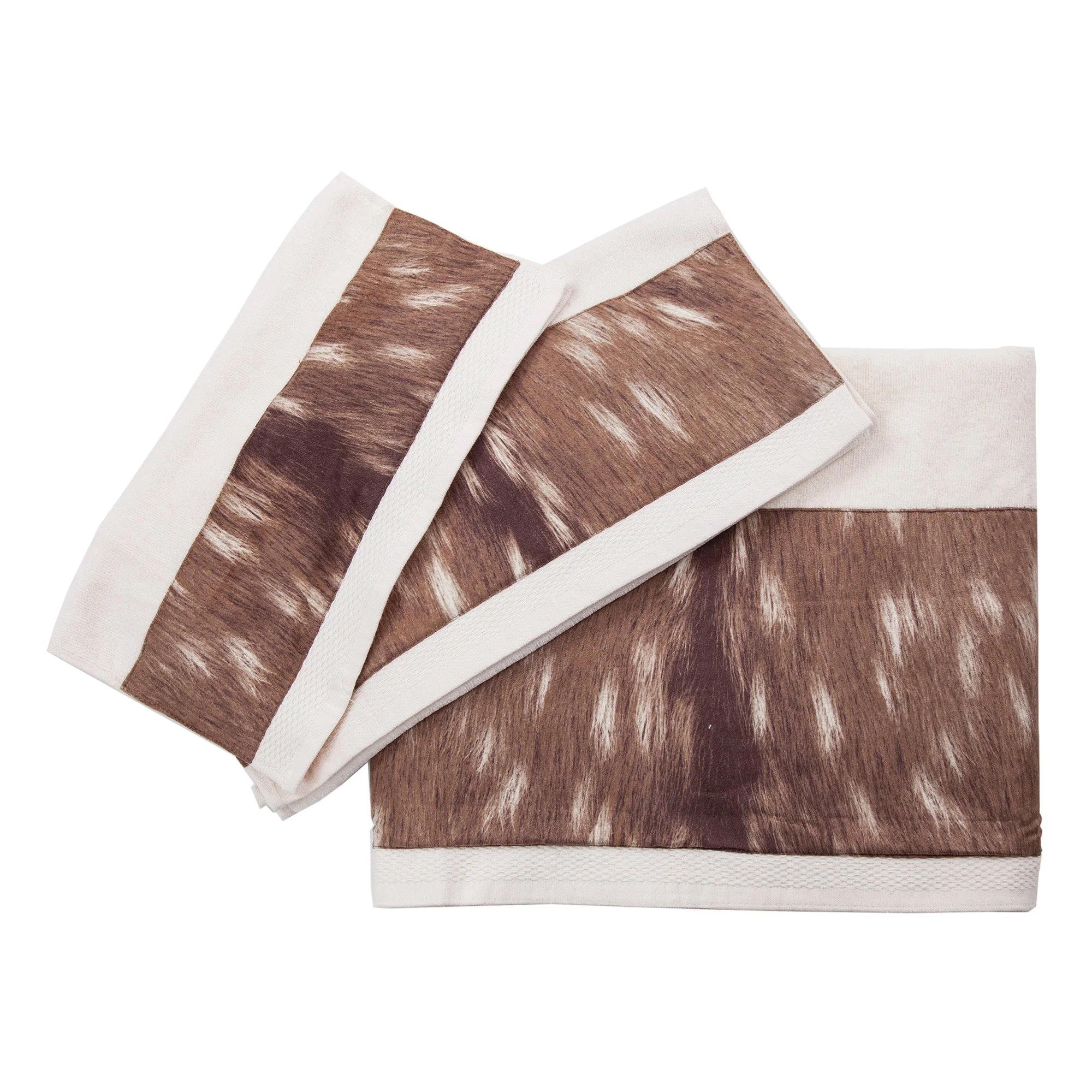 Reliable Axis Deer Fur Design Towel Set 3 Pc Specialty