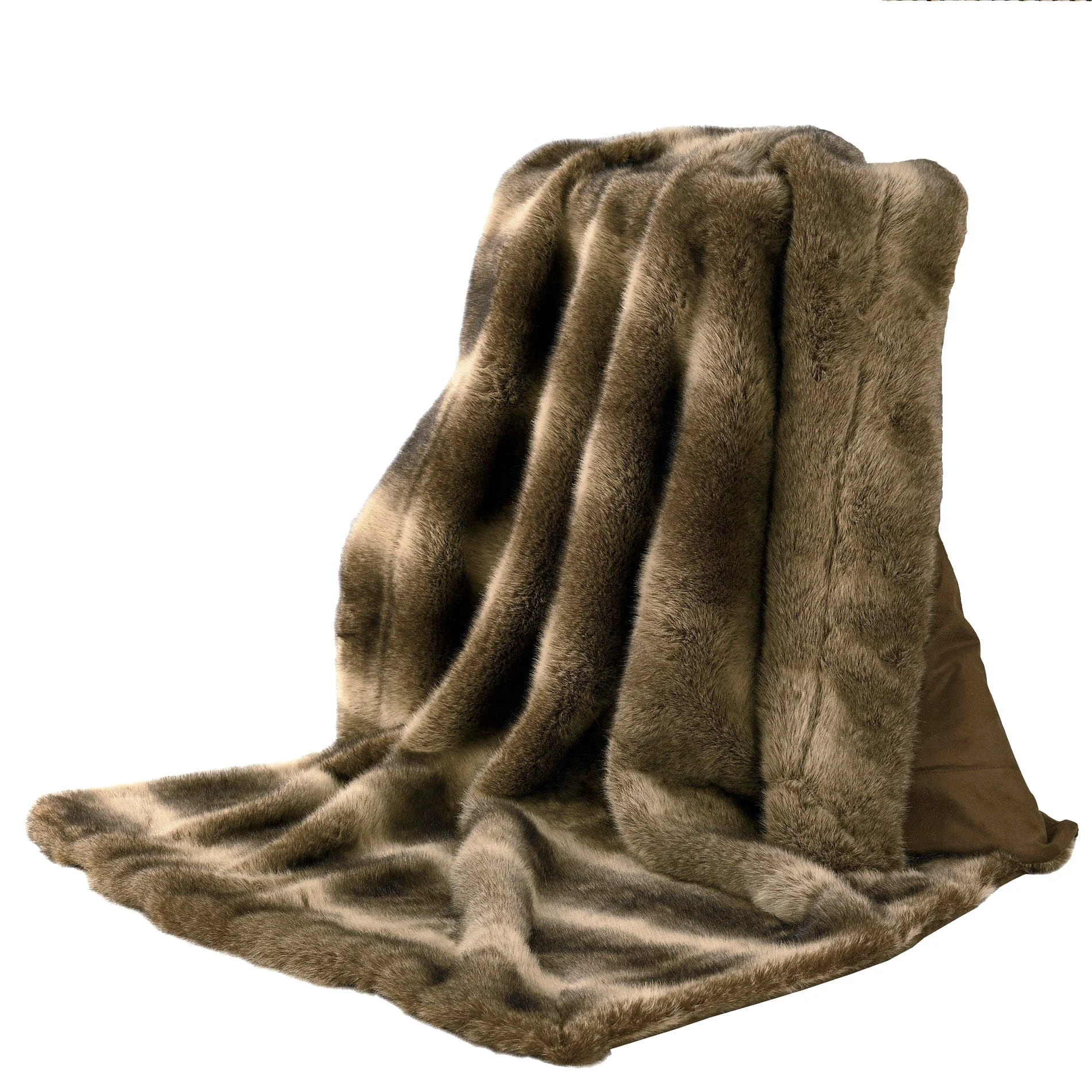 Enhanced Faux Wolf Fur Throw Blanket Certified