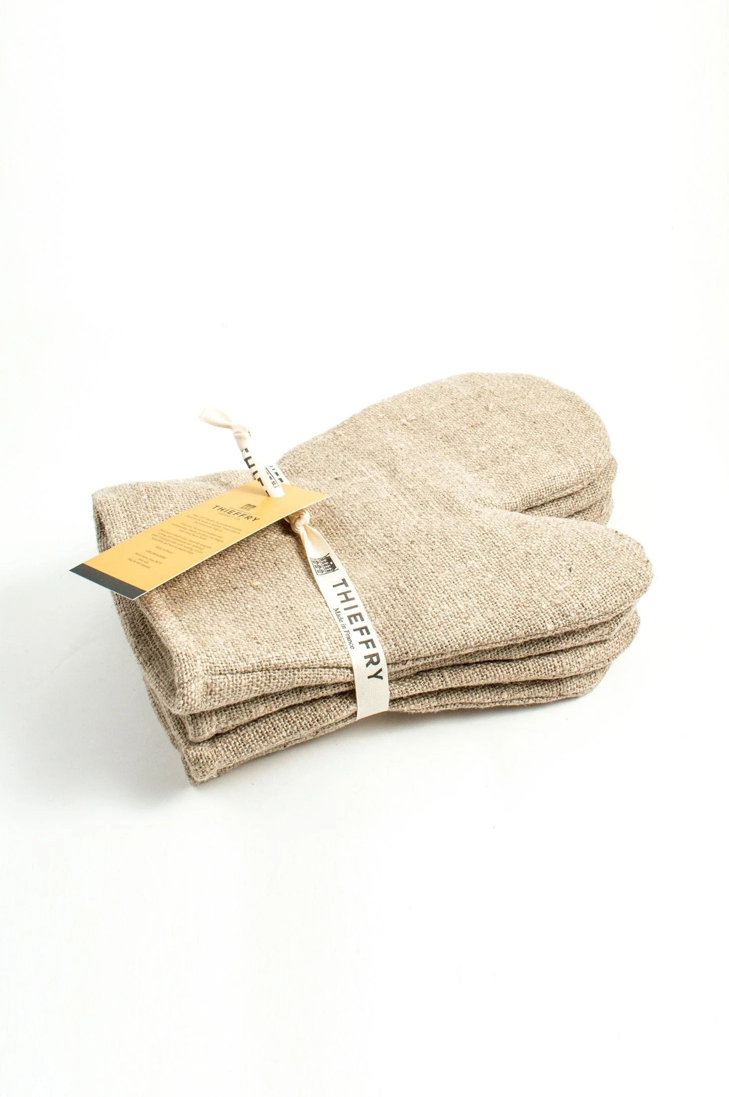 High-Grade Thieffry Belgian Linen Oven Mitt Raw Natural Luxury