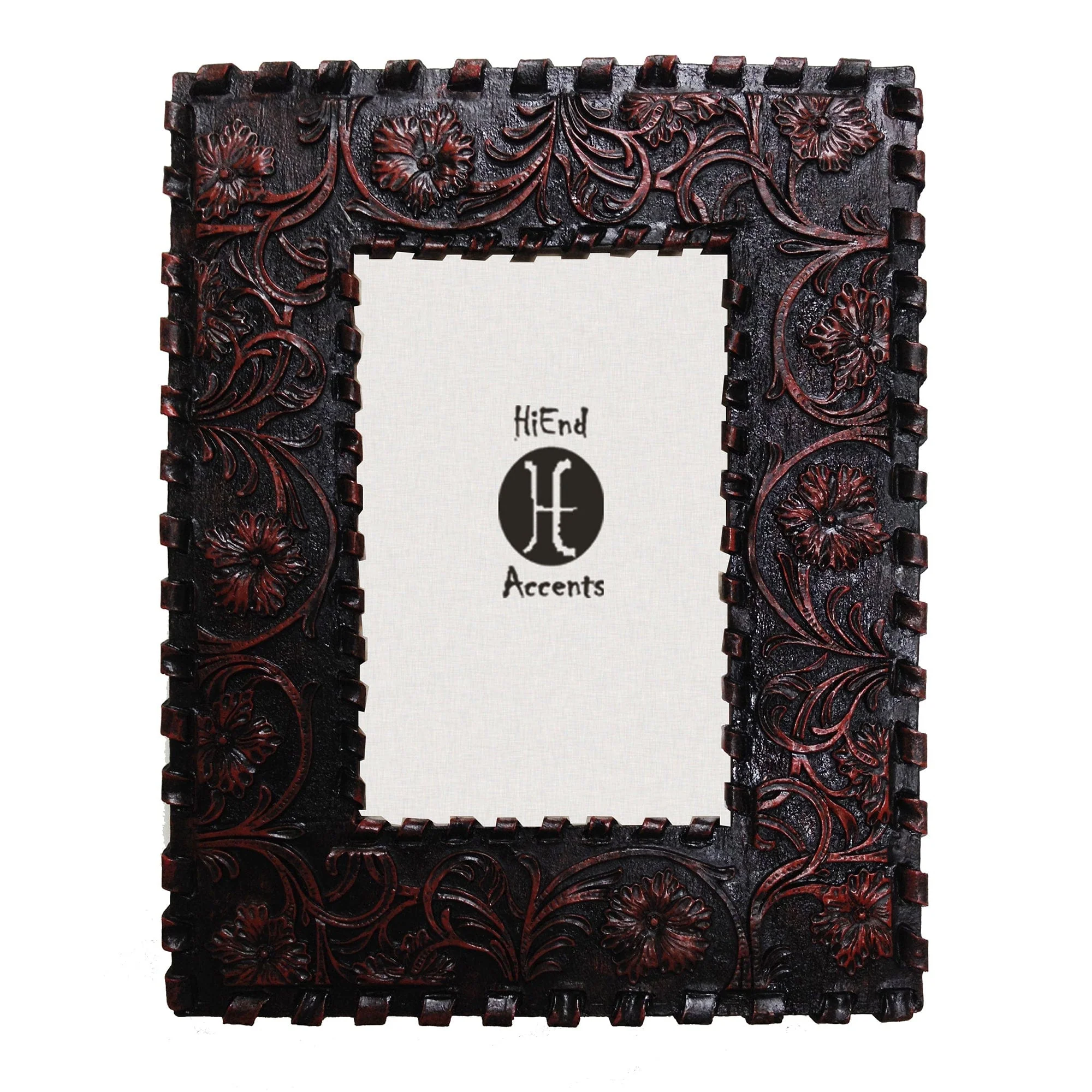 Genuine Laced Edge Tooled Leather Picture Frame Superior