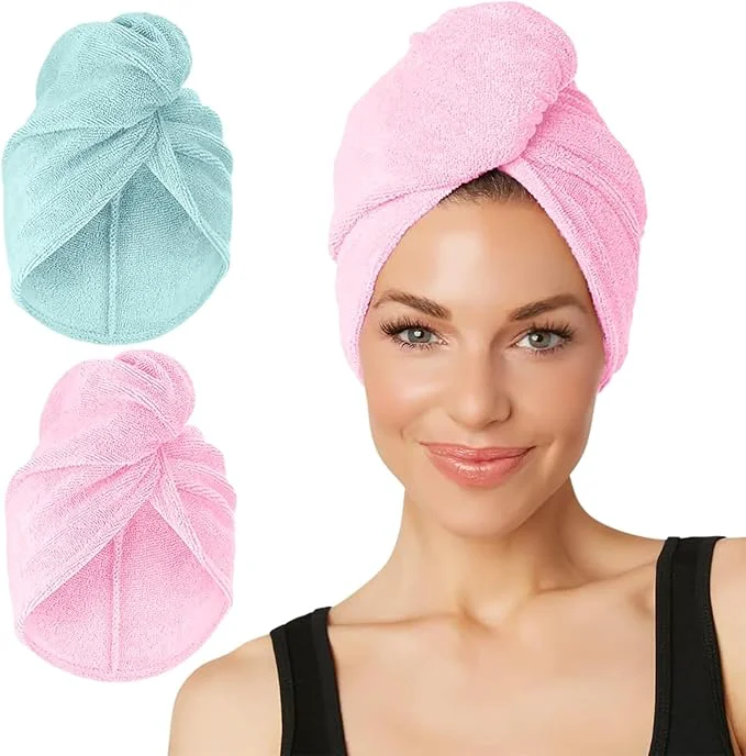 Effective Turbie Twist 2-Pack Extra Long Microfiber Hair Towel Green