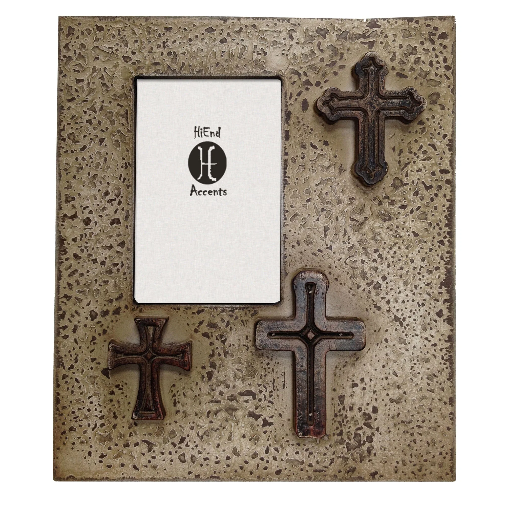 Efficient Distressed 3-Cross Picture Frame Original Design