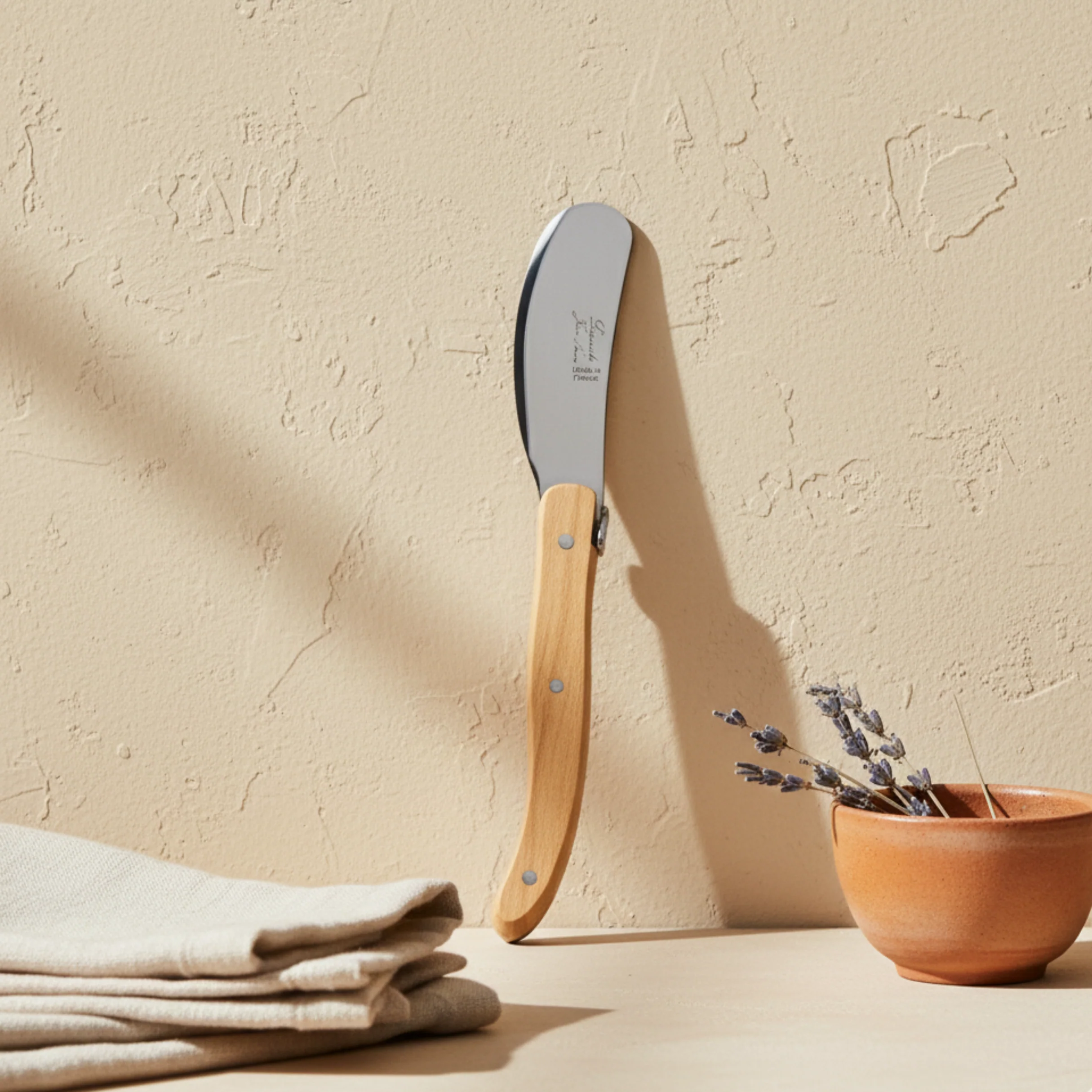 Recyclable Set of 4 Laguiole Mini Spreader Olivewood Optimized