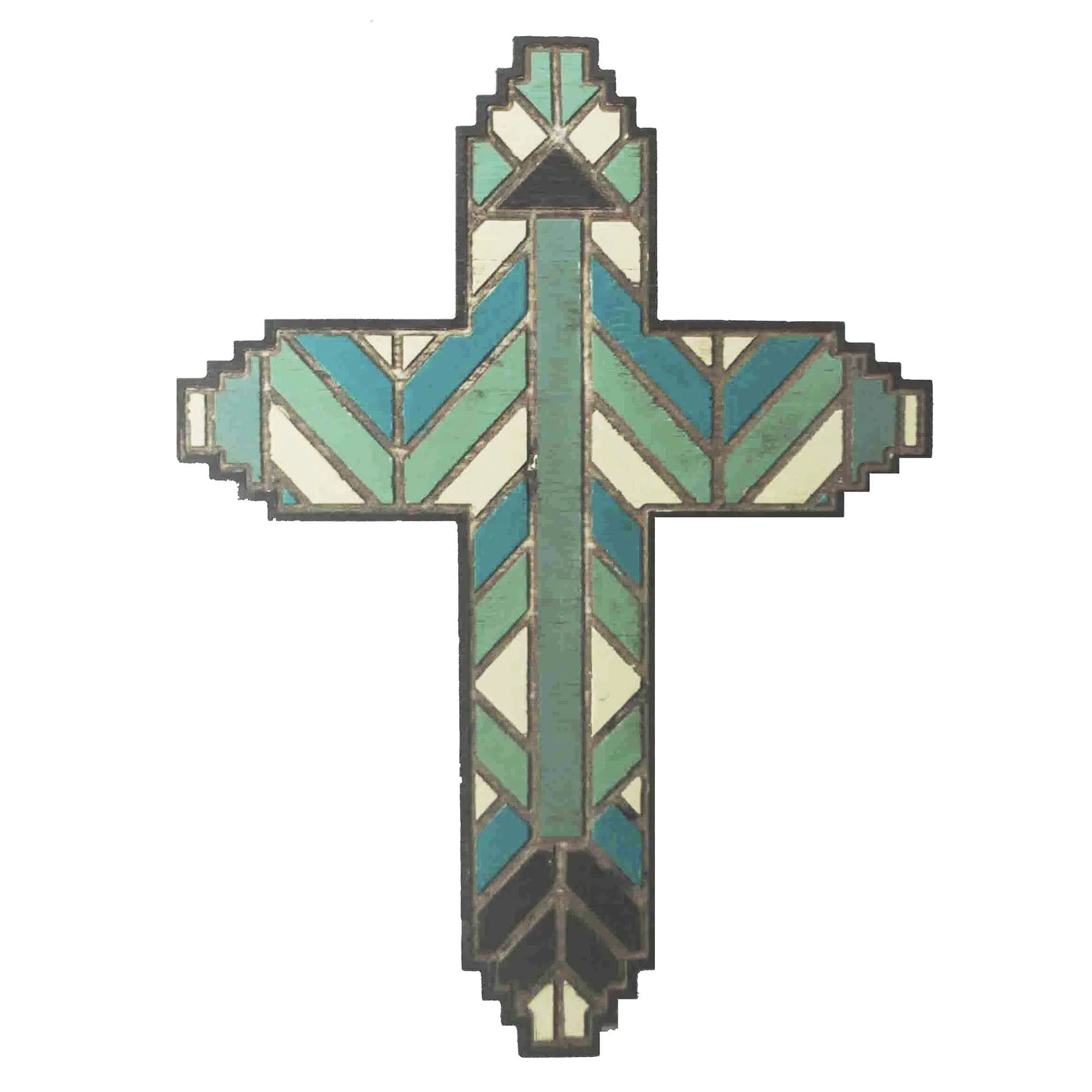 Trusted Wooden Stained Glass Design Cross Wall Décor Flexible