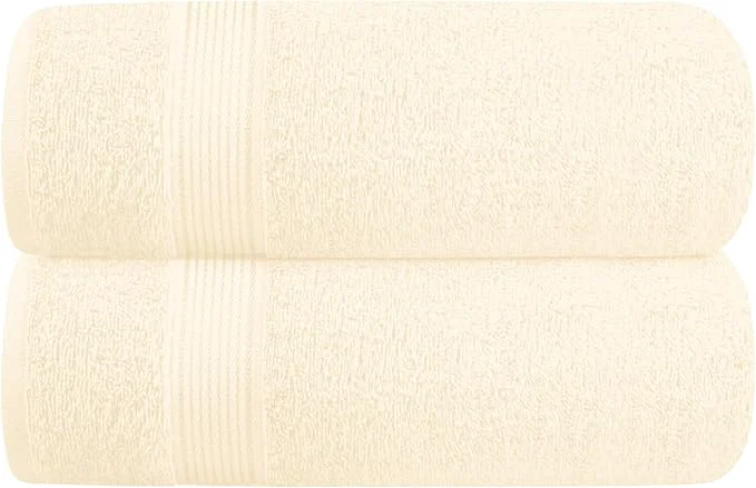 Pure Elvana Home Cotton 2 Pack Oversized Bath Towel Set 28×55 inches Large Bath Stylish