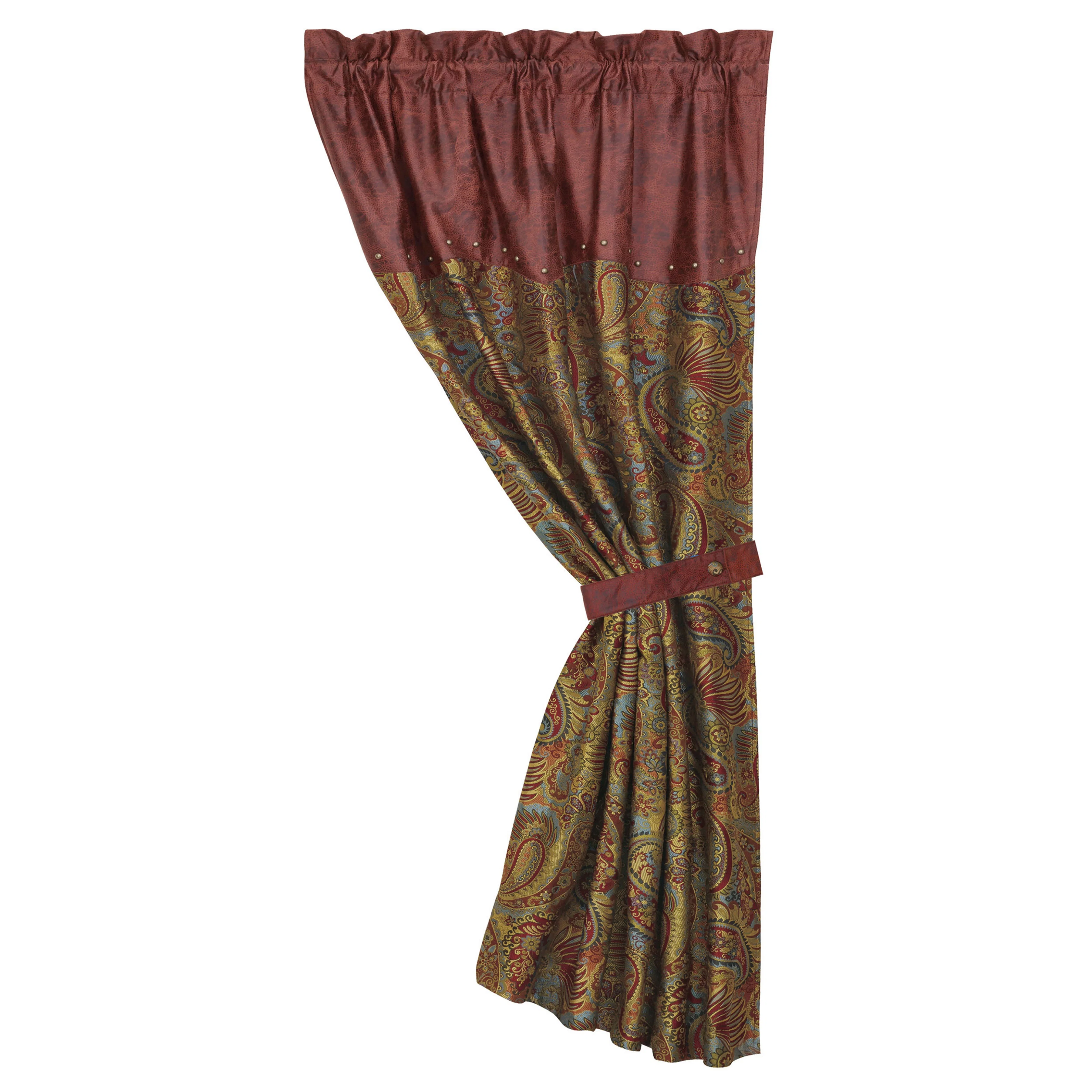 Recyclable San Angelo Red Curtain with Paisley Consistent