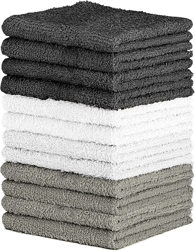 Expertly Made QUBA LINEN Cotton Washcloth Set – Soft Absorbent Face Towels Optimized