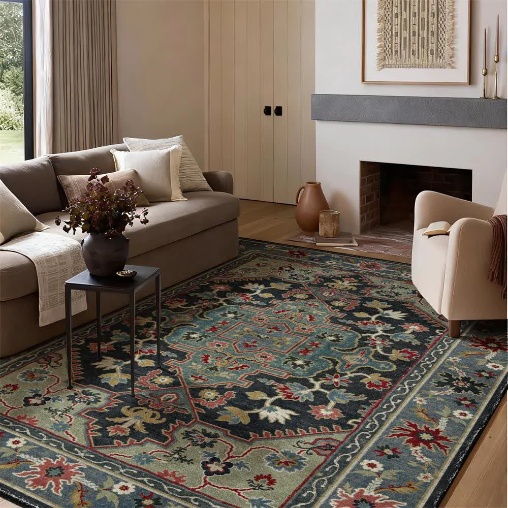 Sustainable Ownkoti Foldable Boho Tribal Floral Anti-slip Rug Dependable