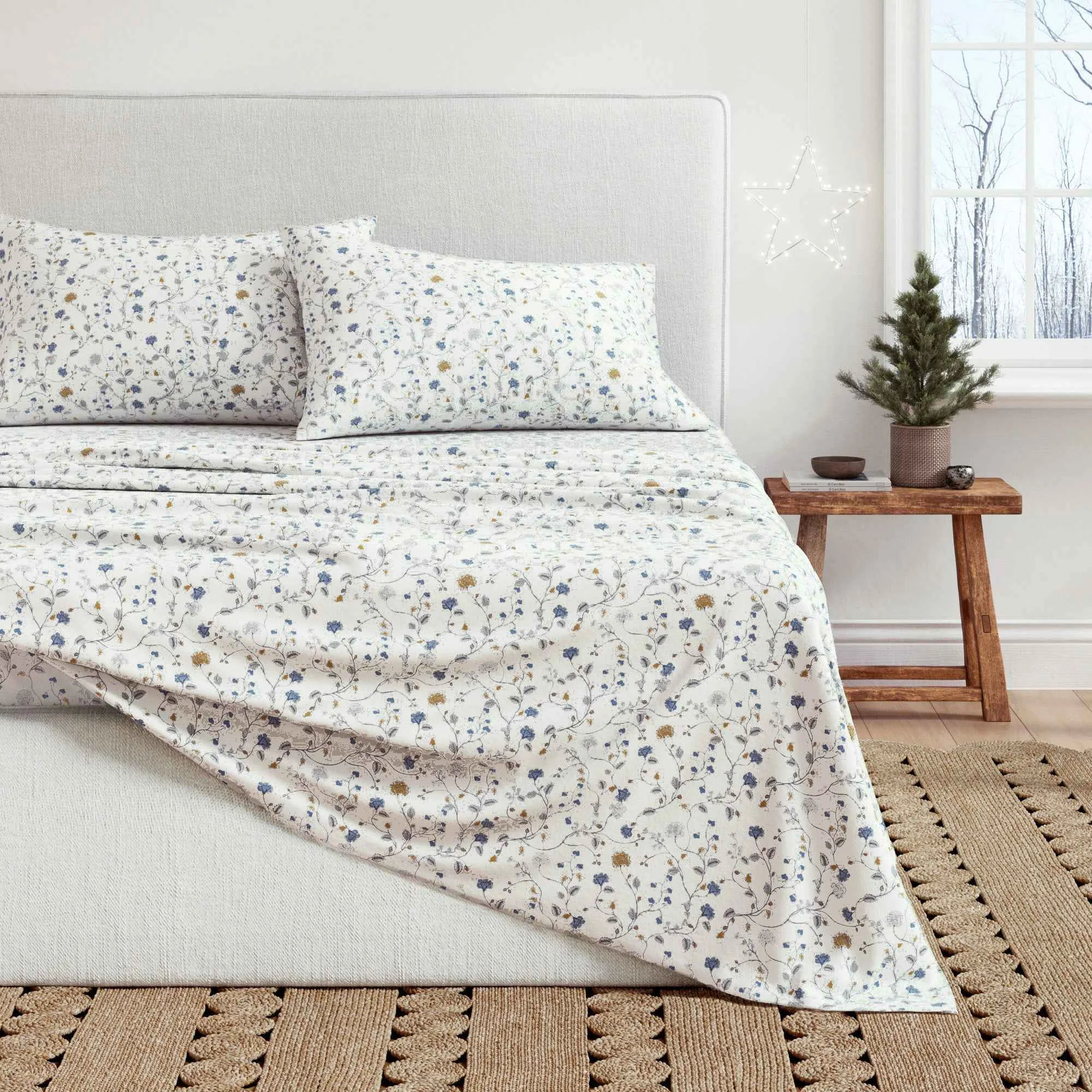 High-Performance Turkish Cotton Flannel Sheet Set – Winter Floral Collection Crafted