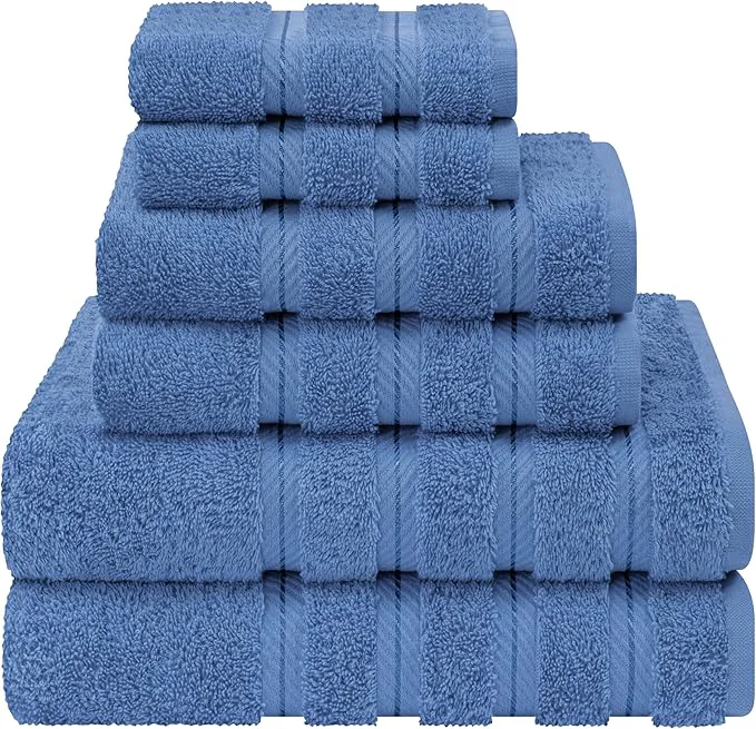 Premium Material American Soft Linen Luxury 6 Piece Towel Set 2 Bath Towels 2 Hand Towel 2 Recyclable