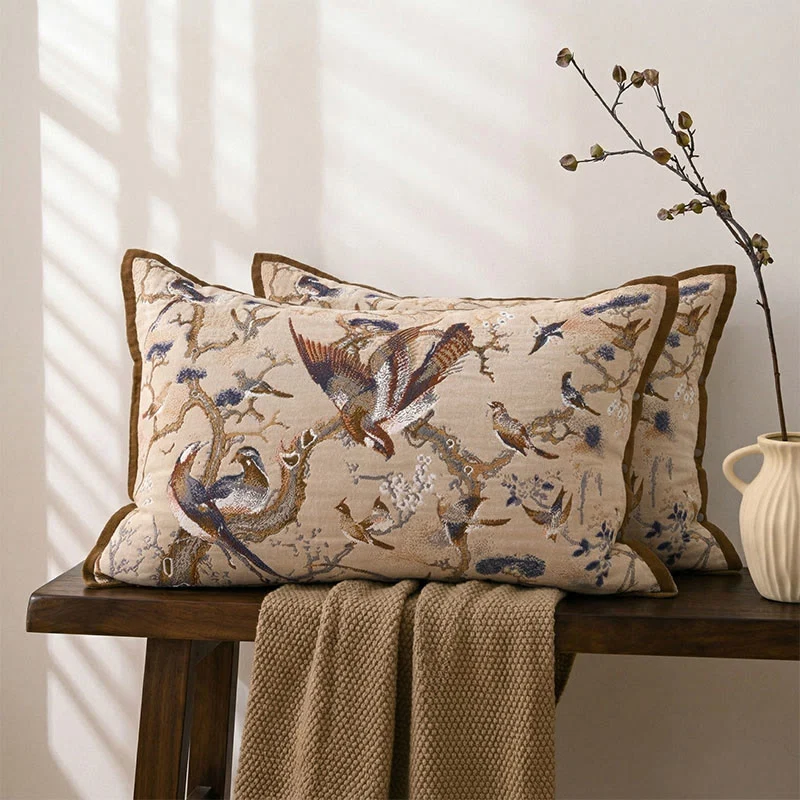 High-Quality Ownkoti Birds of Paradise Jacquard Pillowcases 2PCS Refined