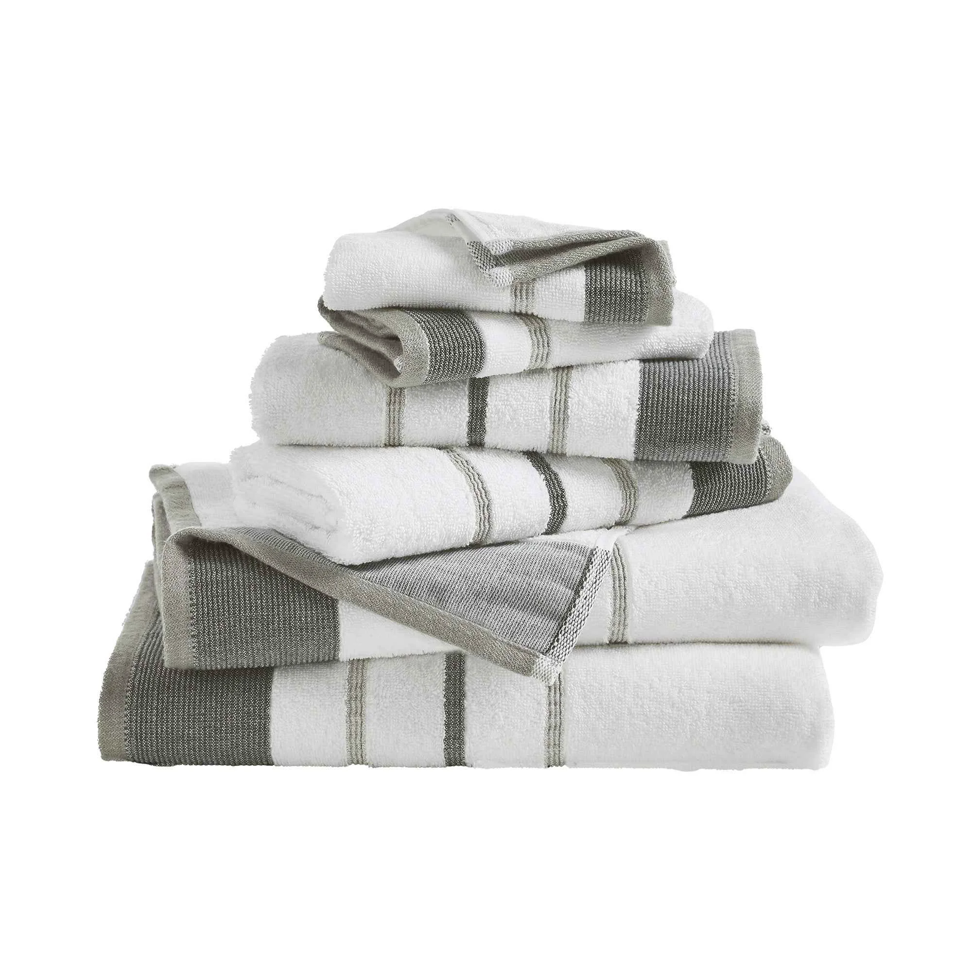 Relaxed Decorative Cotton Stripe Bath Towel Set – Noelle Collection Recyclable
