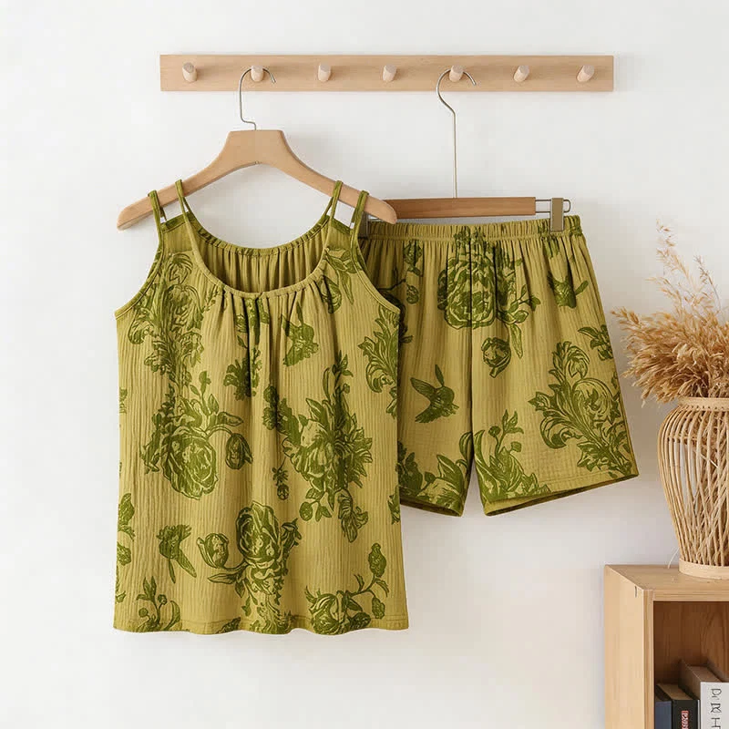 Modern Ownkoti Vintage Floral Bird Cami amp Shorts Pajamas Superior