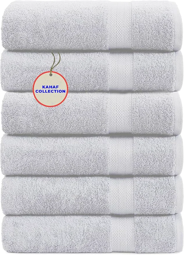 Long-Lasting KAHAF COLLECTION Cotton Bath Towel Set Quick Dry Highly Absorbent Secure
