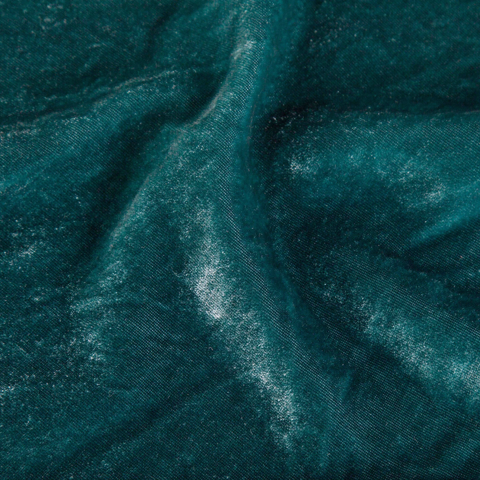 Natural Stella Faux Silk Velvet Swatch Teal Authentic