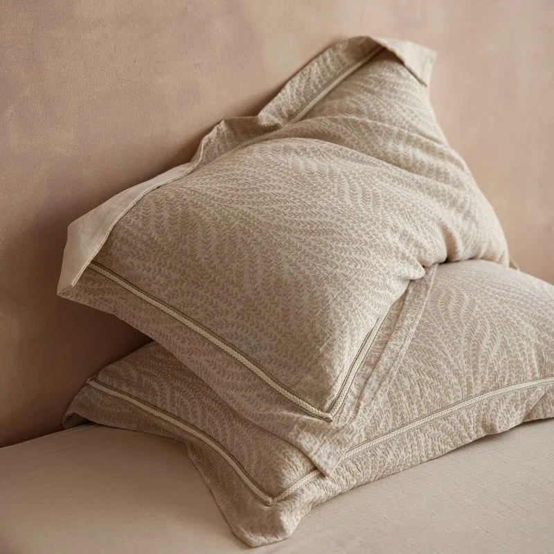 World-Class Ownkoti Wheat Jacquard Envelope Pillowcases 2PCS Original Design