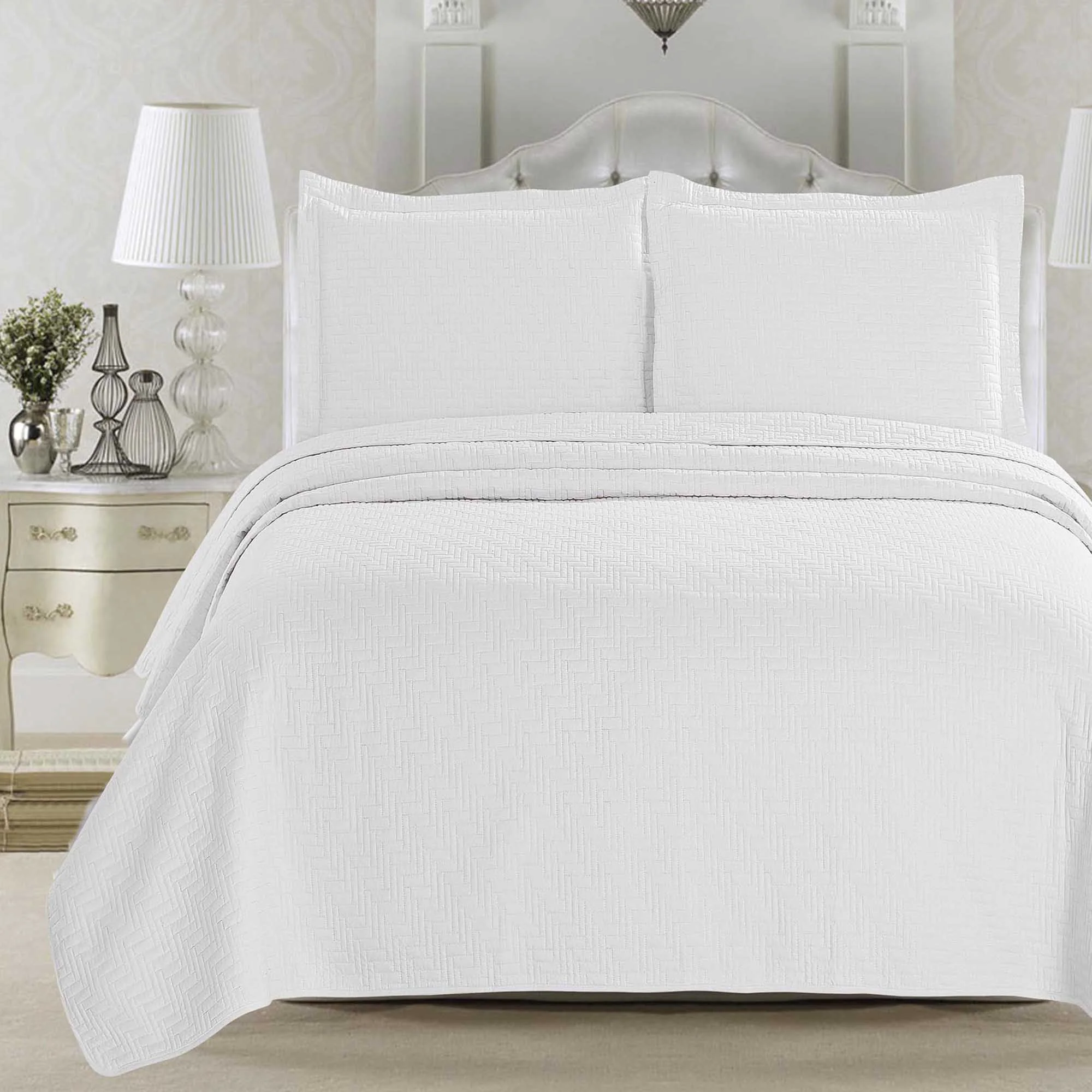 Trusted 3-Piece Herringbone Stitched Quilt – Louise Collection Responsible