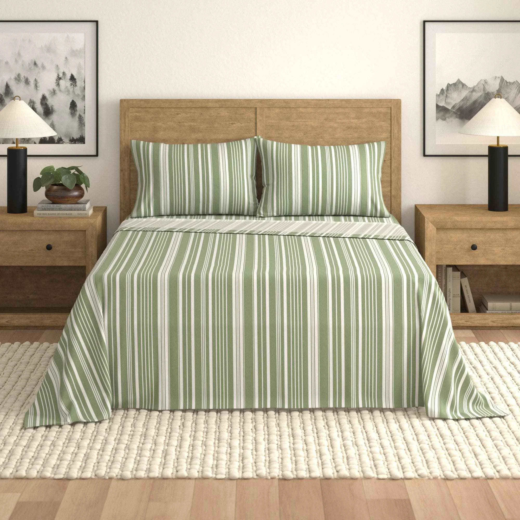 Practical Striped Sheet Set – Elouise Collection Organic