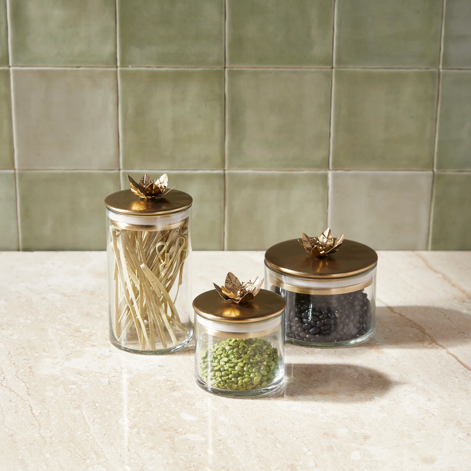 Responsible Lily Botanical Canister Set of 3 High-Quality