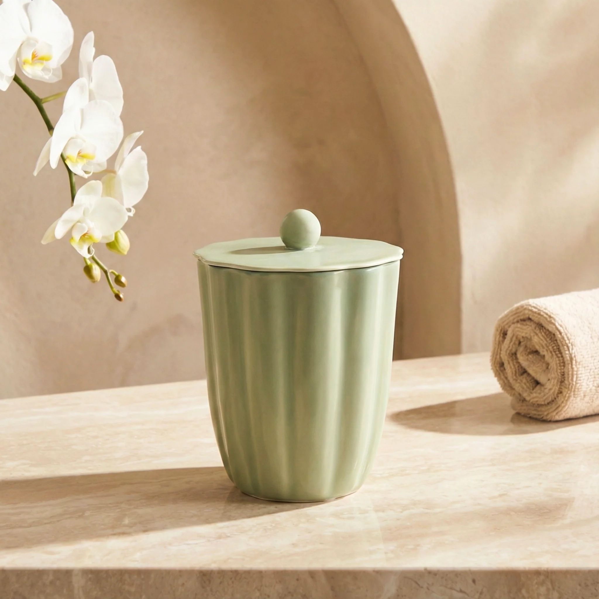 Soft Nera Lidded Jar Light Green Quality