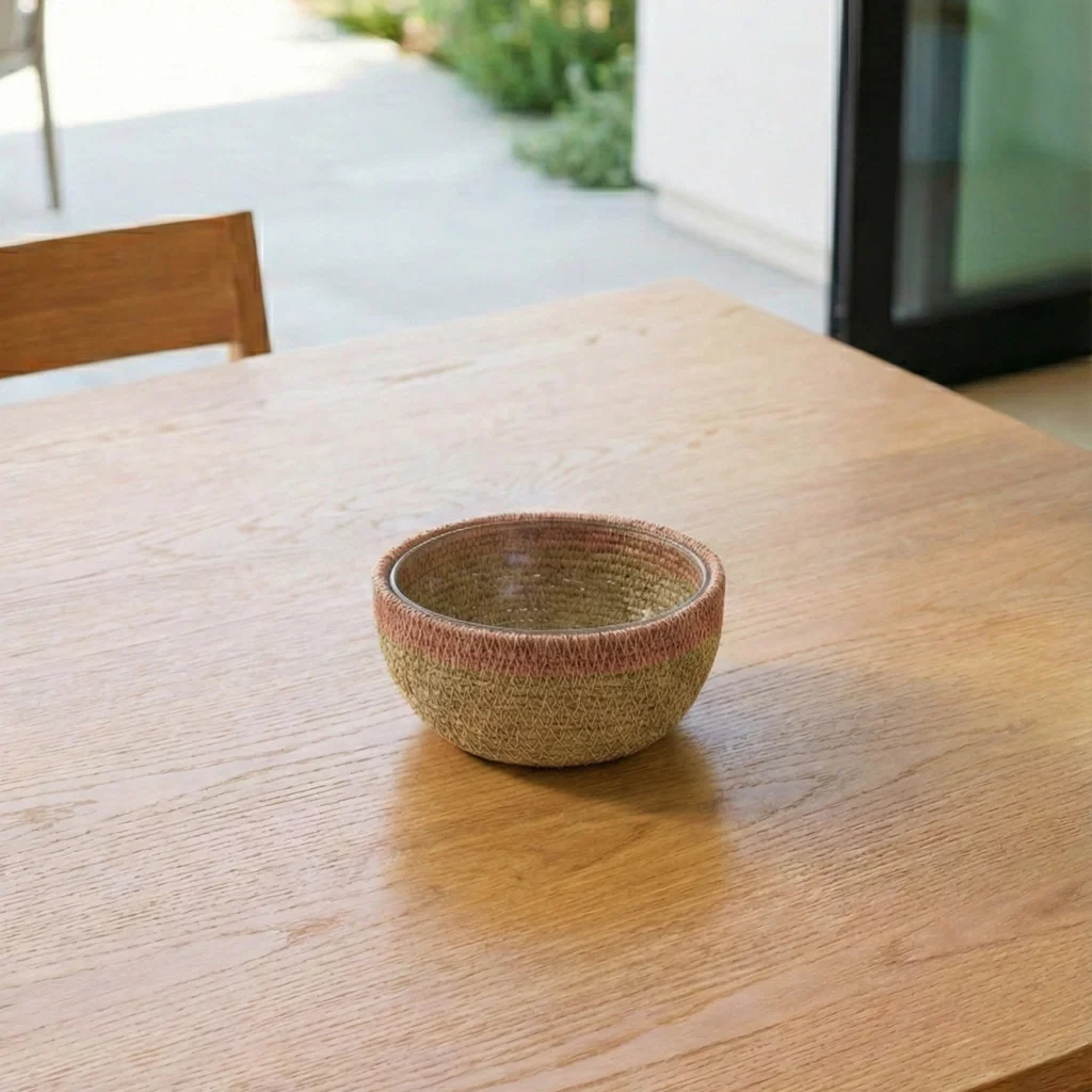 Responsible Hydra Woven Seagrass Bowl Rose Proven