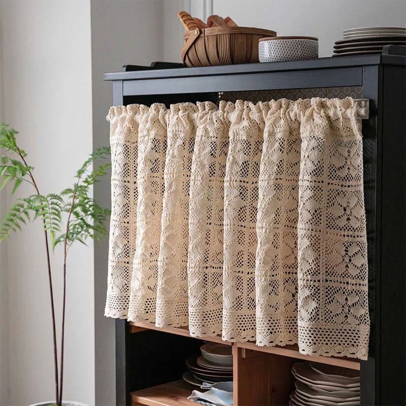 Reusable Ownkoti Bohemian Windmill Pattern Crochet Tier Curtain Original Design