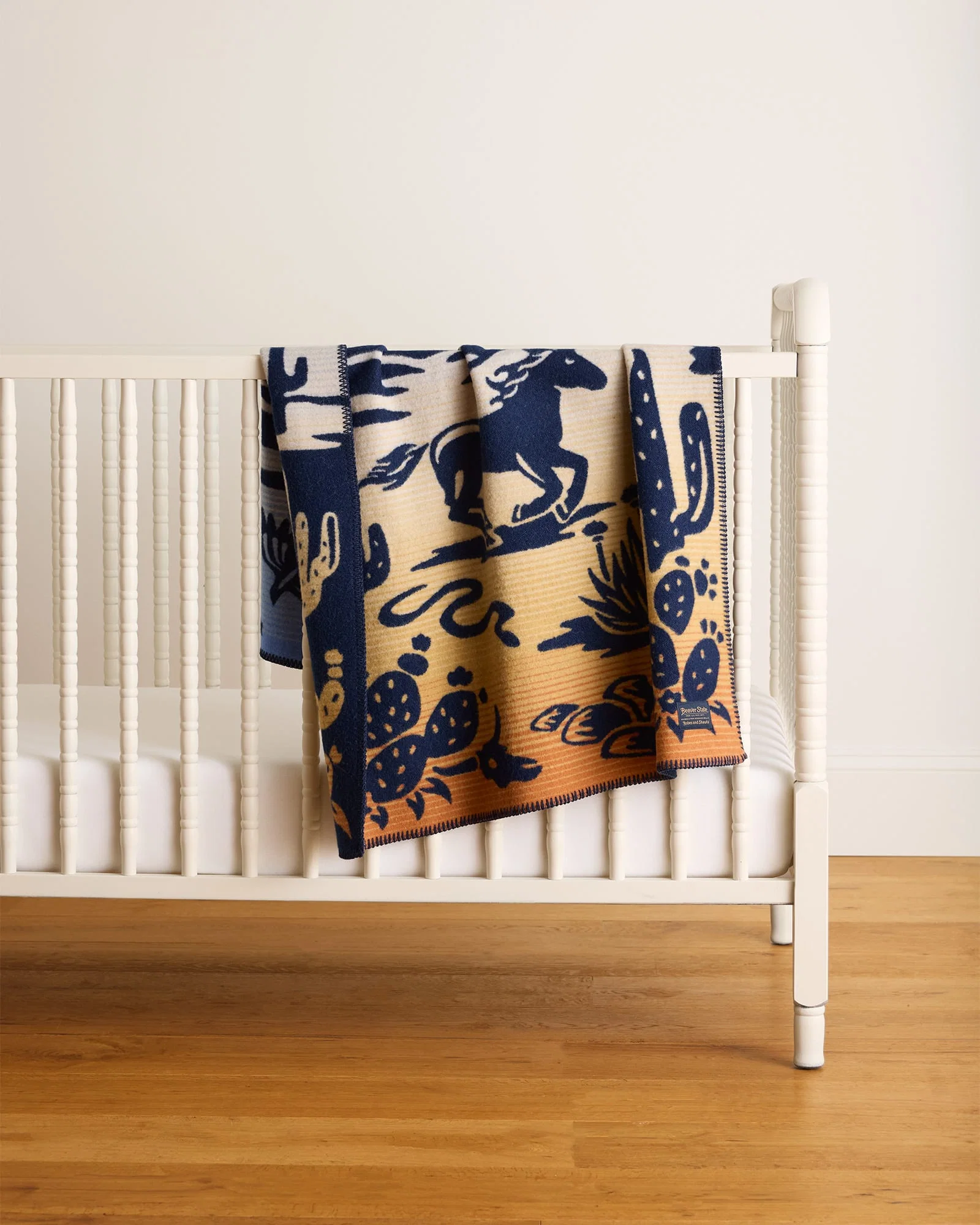 Solid Desert Dream Crib Blanket Blue Gold Multi Authentic