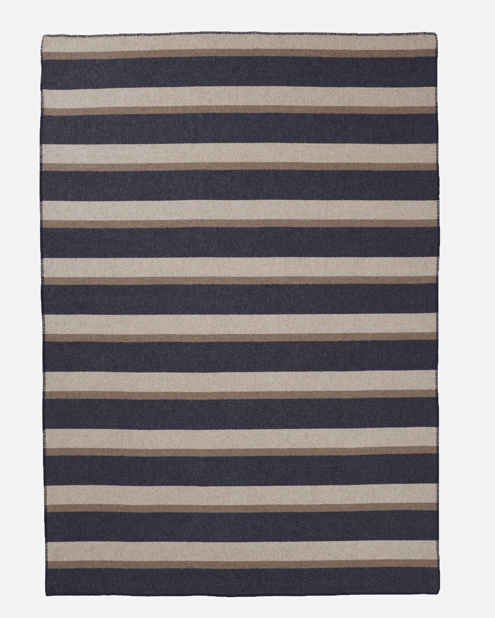 Optimized Eco-Wise Wool Plaid Stripe Blanket Midnight Navy Contemporary