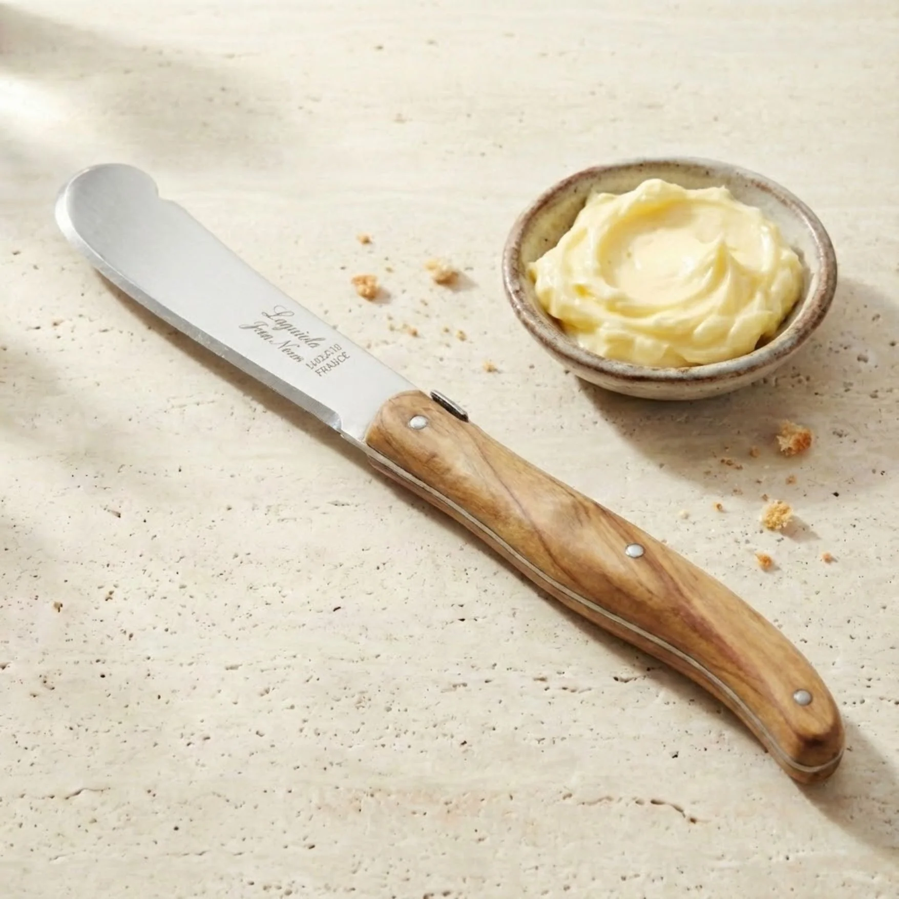 Selected Laguiole Large Spreader Olive Wood Efficient