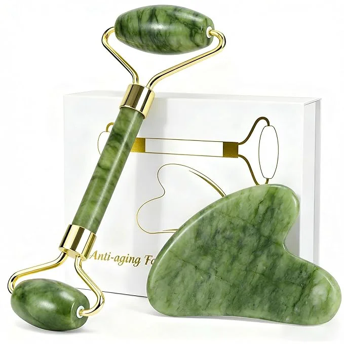 Enhanced MANLENO Jade Roller Gua Sha Set Quality