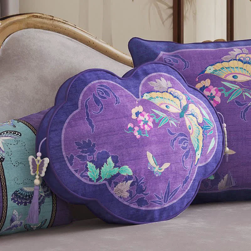 Official Ownkoti Purple Butterfly amp Floral Decorative Throw Pillow Soft