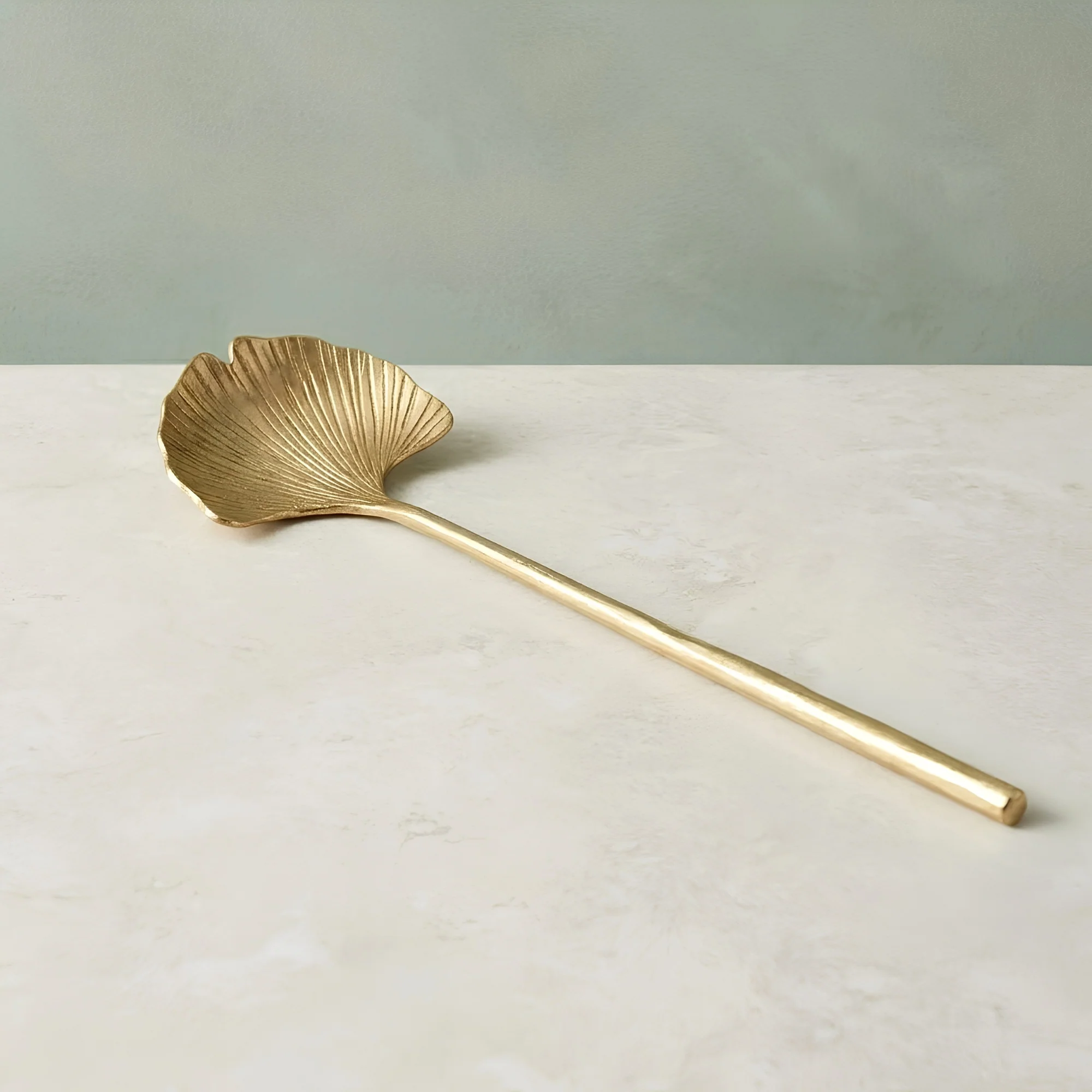 Fine Crafted Gingko Leaf Small Serving Spoon Organic