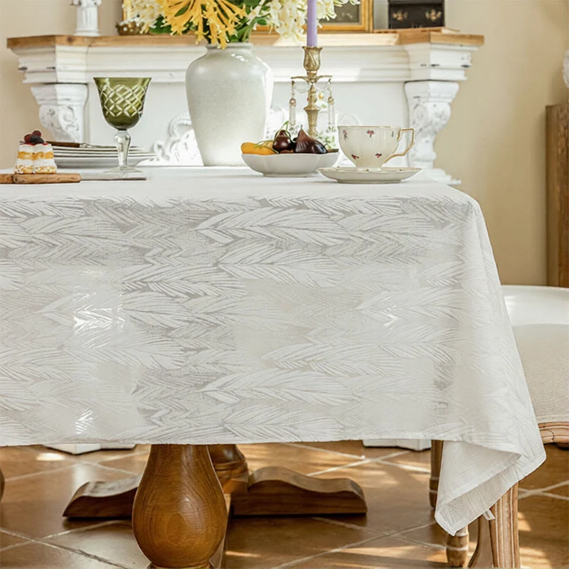 Trusted Ownkoti Leaf Pattern Jacquard Tablecloth Reliable