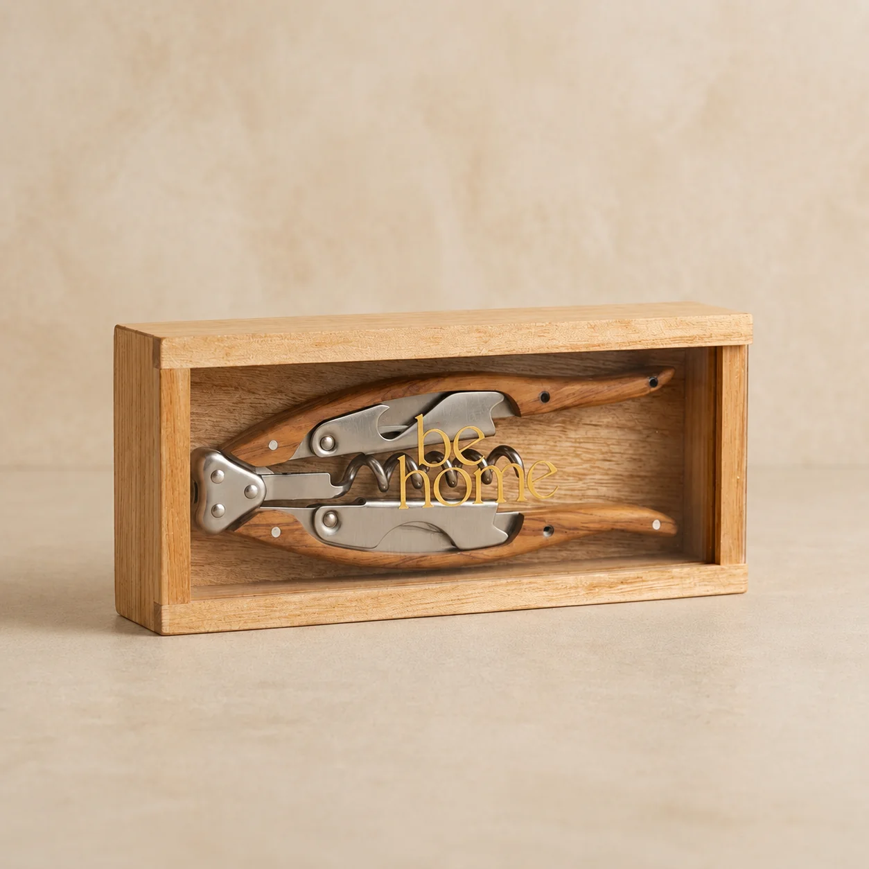 Enhanced Olivewood Butterfly Corkscrew in Wooden Box Fine