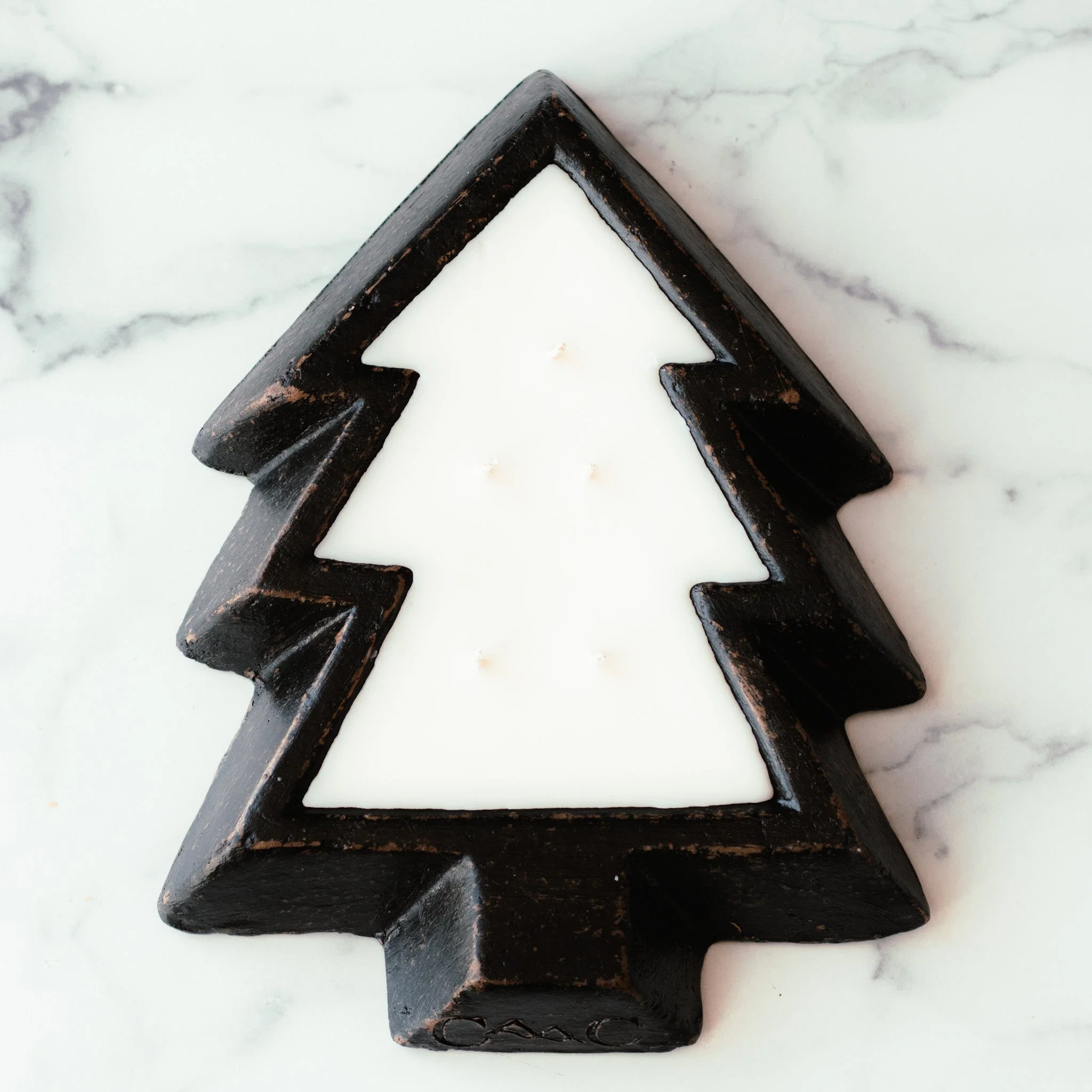 Classic Black Pottery Tree Bowl Candle – Spiced Cranberry Apple Fast